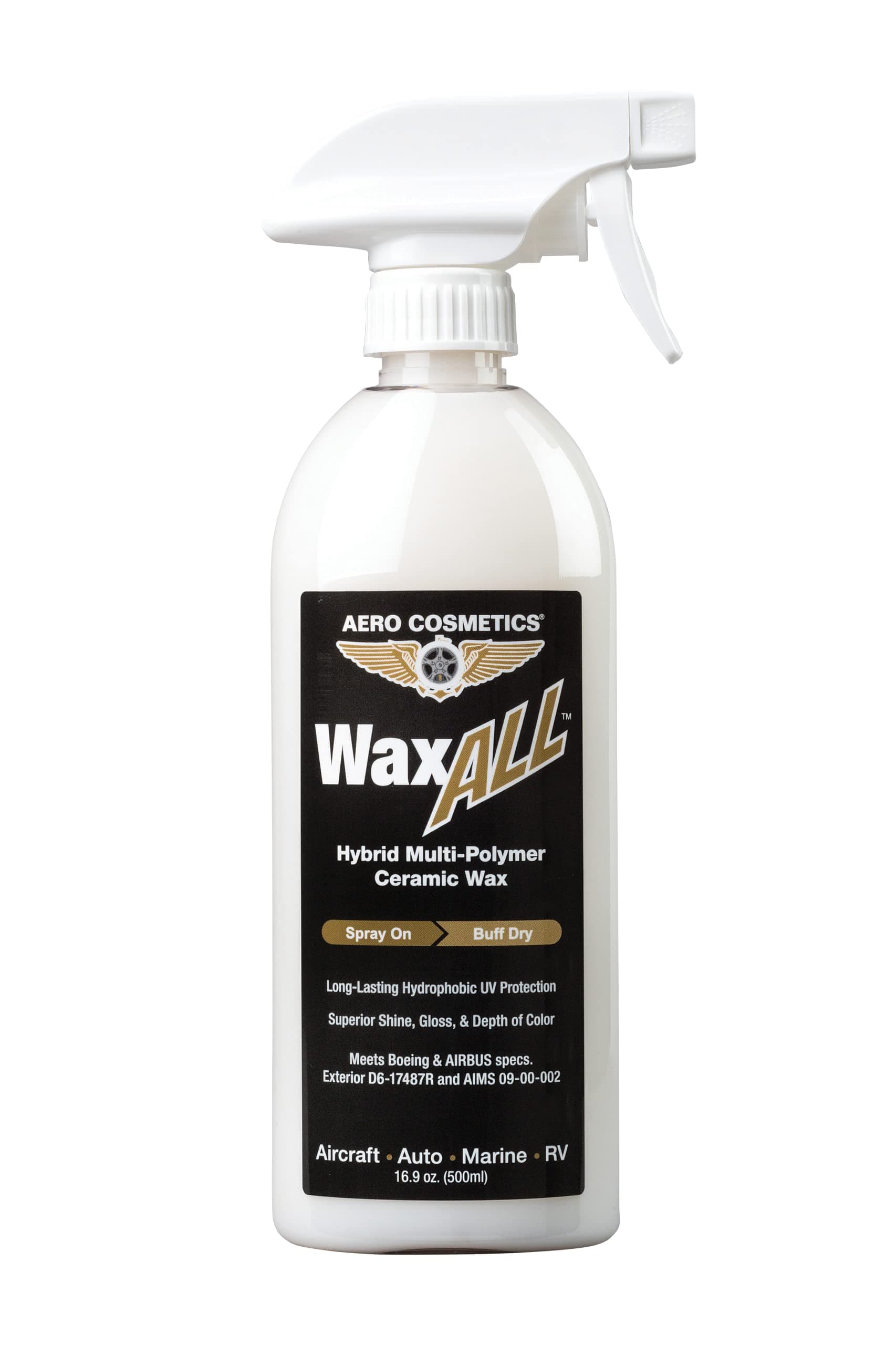 Ceramic Wax Aircraft Grade Hybrid Multi-Polymer Ceramic Wax Long Lasting Hydrophobic UV Protection Advanced SiO2 Technology Superior Shine, Gloss, & Depth of Color