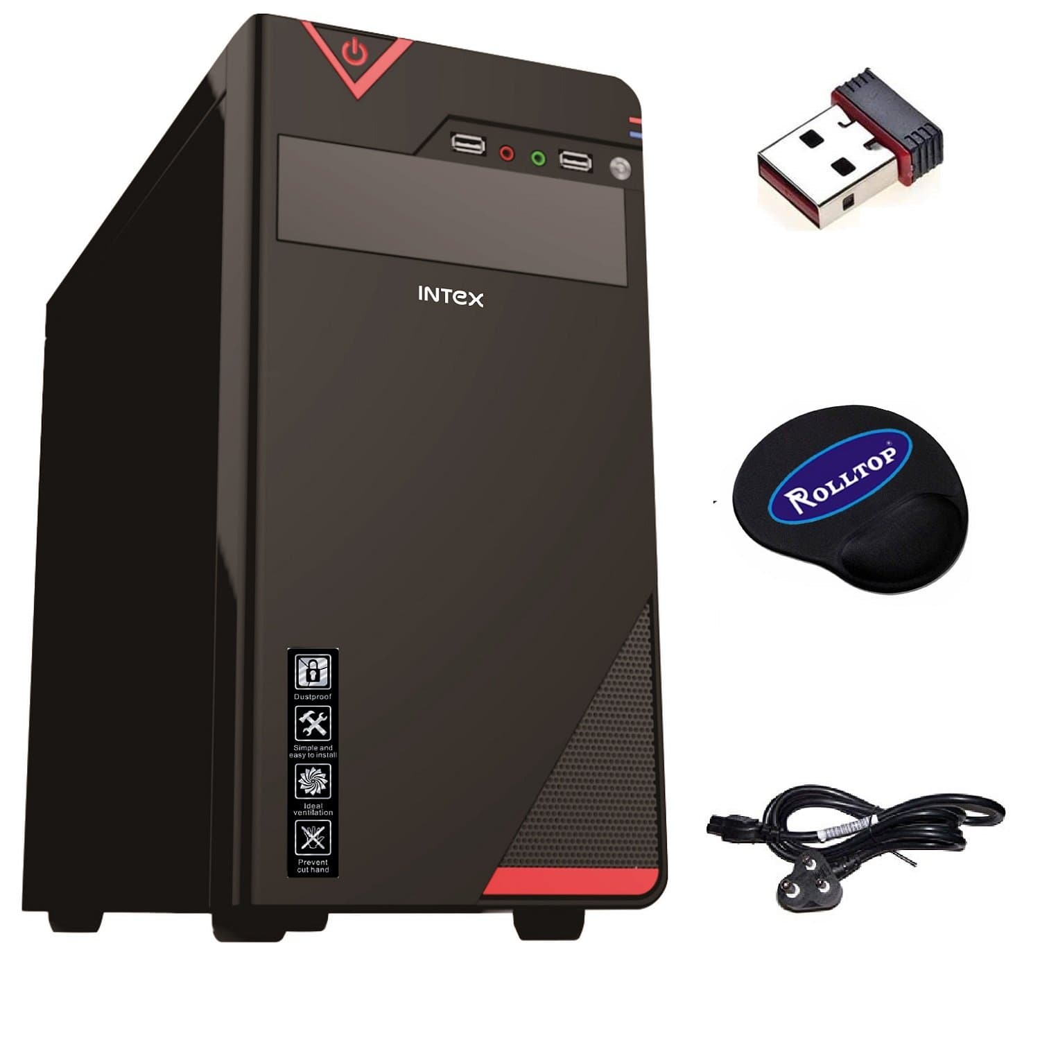 ROLLTOP® Desktop Computer CPU,CORE 2 Duo 2.9 GHZ Processor, G 31 Motherboard, Windows 7 & Microsoft Office Installed Trial Version with Free Wi Fi Adaptor (2GB/250GB)