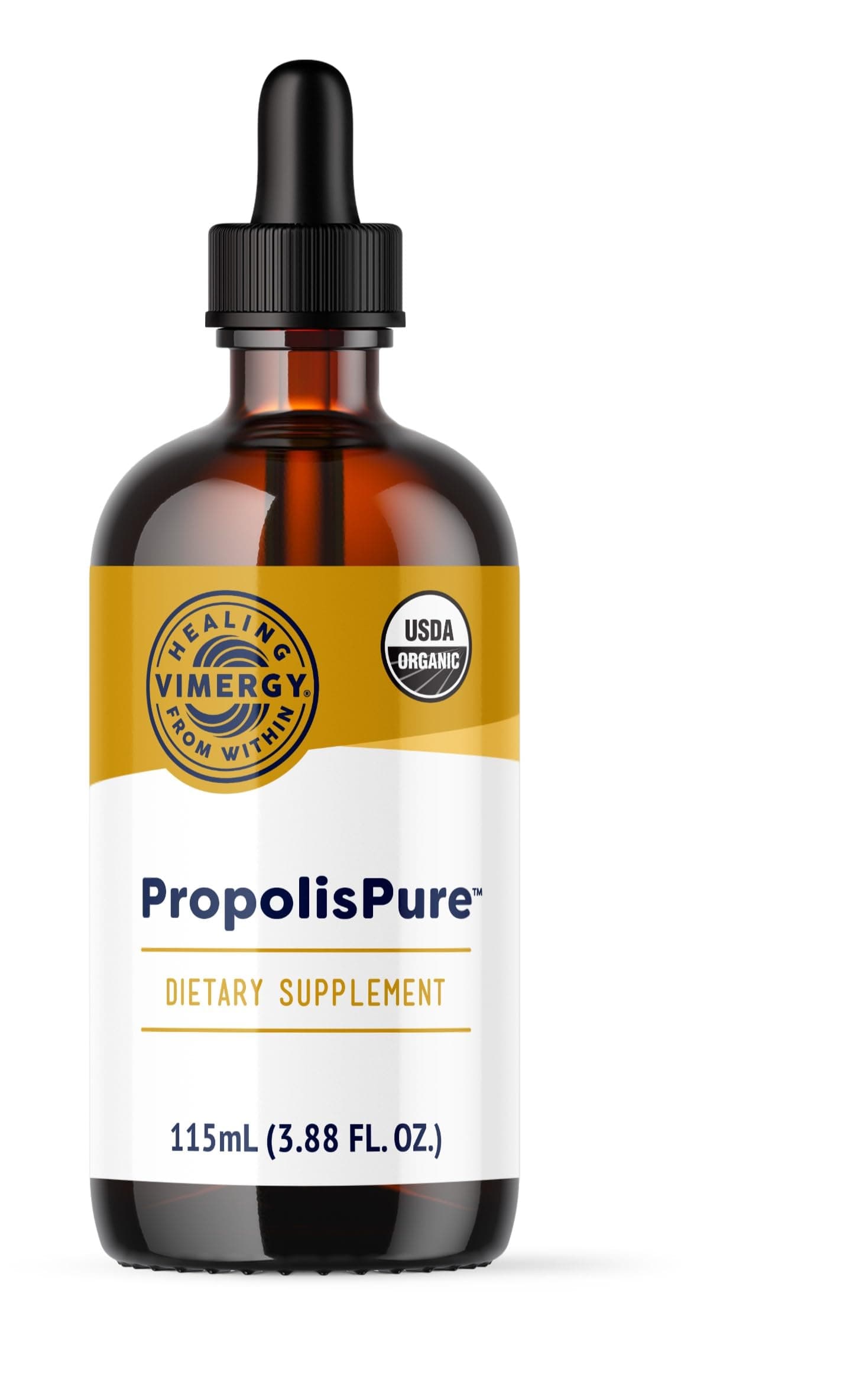 PropolisPure ® – USDA Organic Propolis Liquid Extract – Immune Support Supplement - Natural Oral & Heart Health Support - Propolis Tincture from Honeybees – Gluten-Free & Paleo (115 ml)