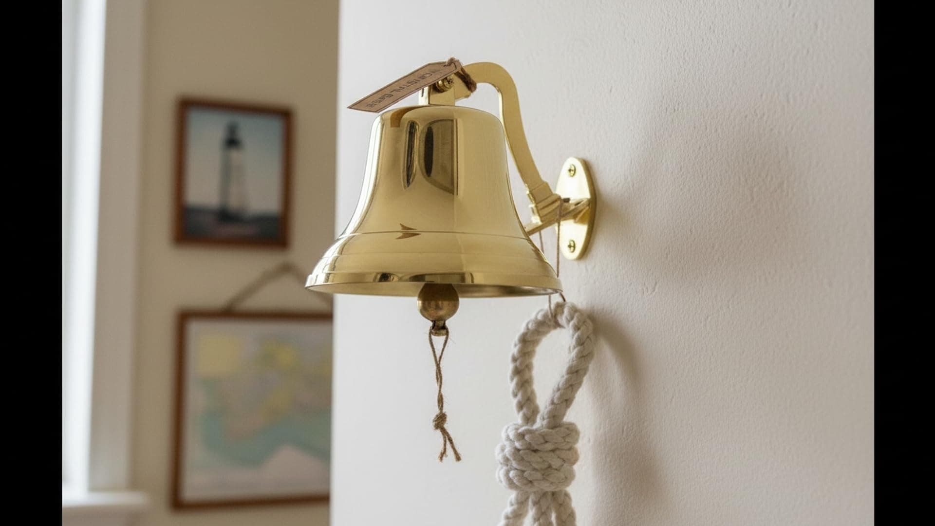 7" Full Brass Ship Bell With Bracket - Door Bell Home Decor