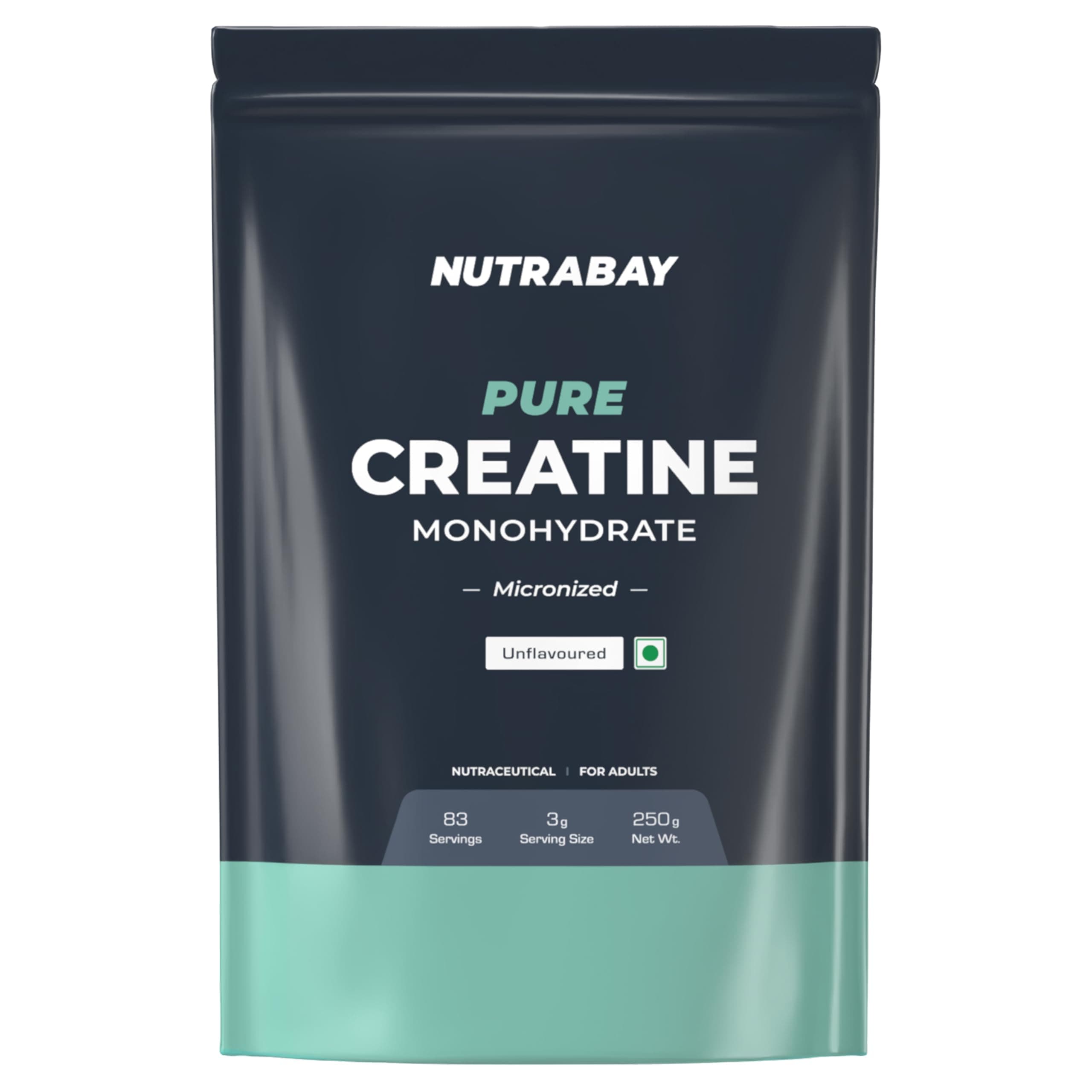 Pure Micronised Creatine Monohydrate | Pre/Post Workout Supplement for Muscle Repair & Recovery | Supports Athletic Performance & Power - 250g, Unflavoured, 83 Servings