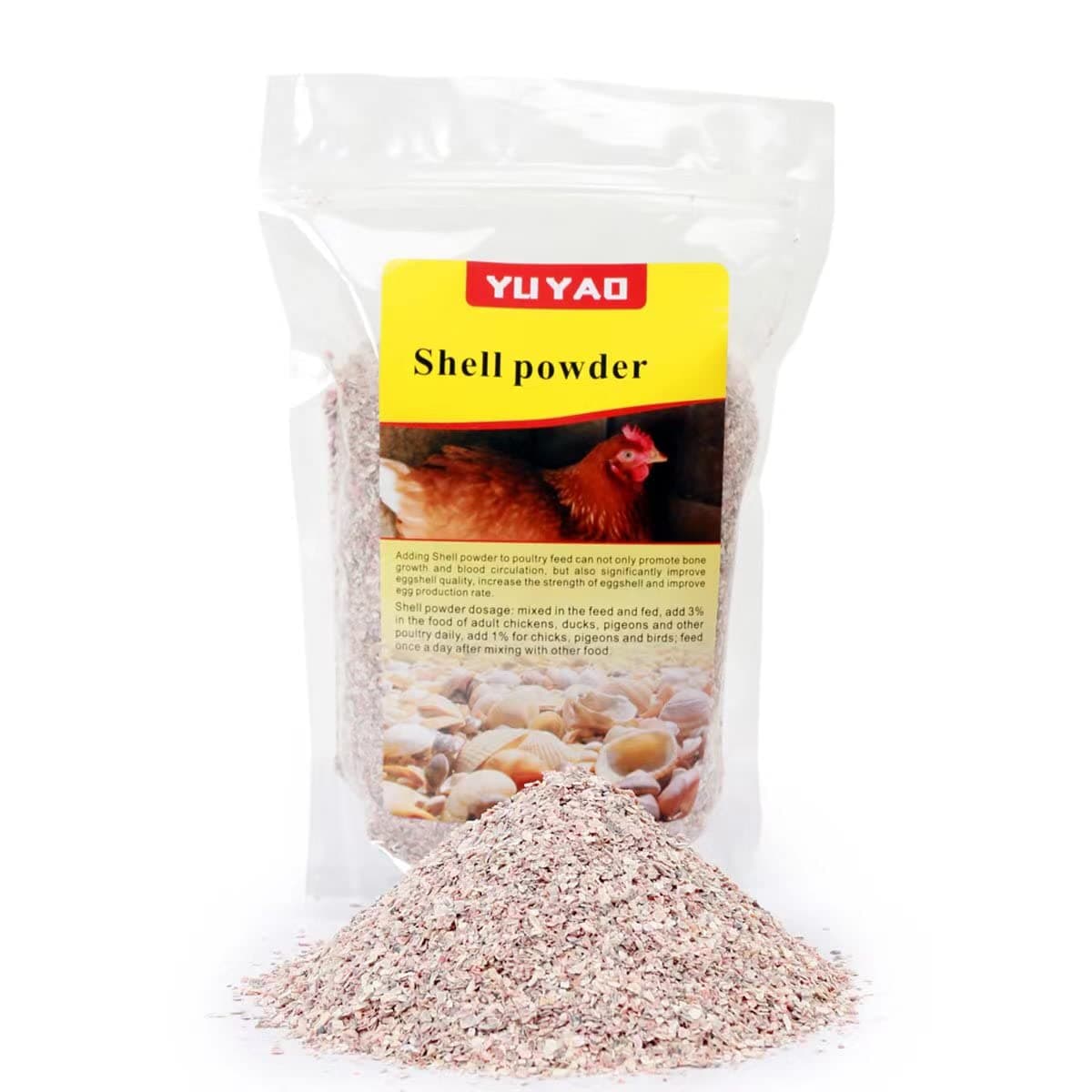 YU YAO Crushed Shells,Egg-Laying Chickens,2LB (Particles (1-2mm))