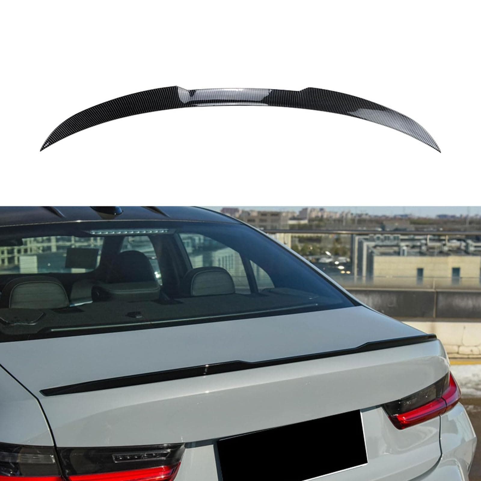 Rear Spoiler for Genesis G70 2017 2018 2019 2020 2020 2021 2022 2023 2024, Spoilers for Cars Trunk Spoiler Roof Lip Kit Car Modification Tail Wing Car Accessories,Carbon Fiber Pattern