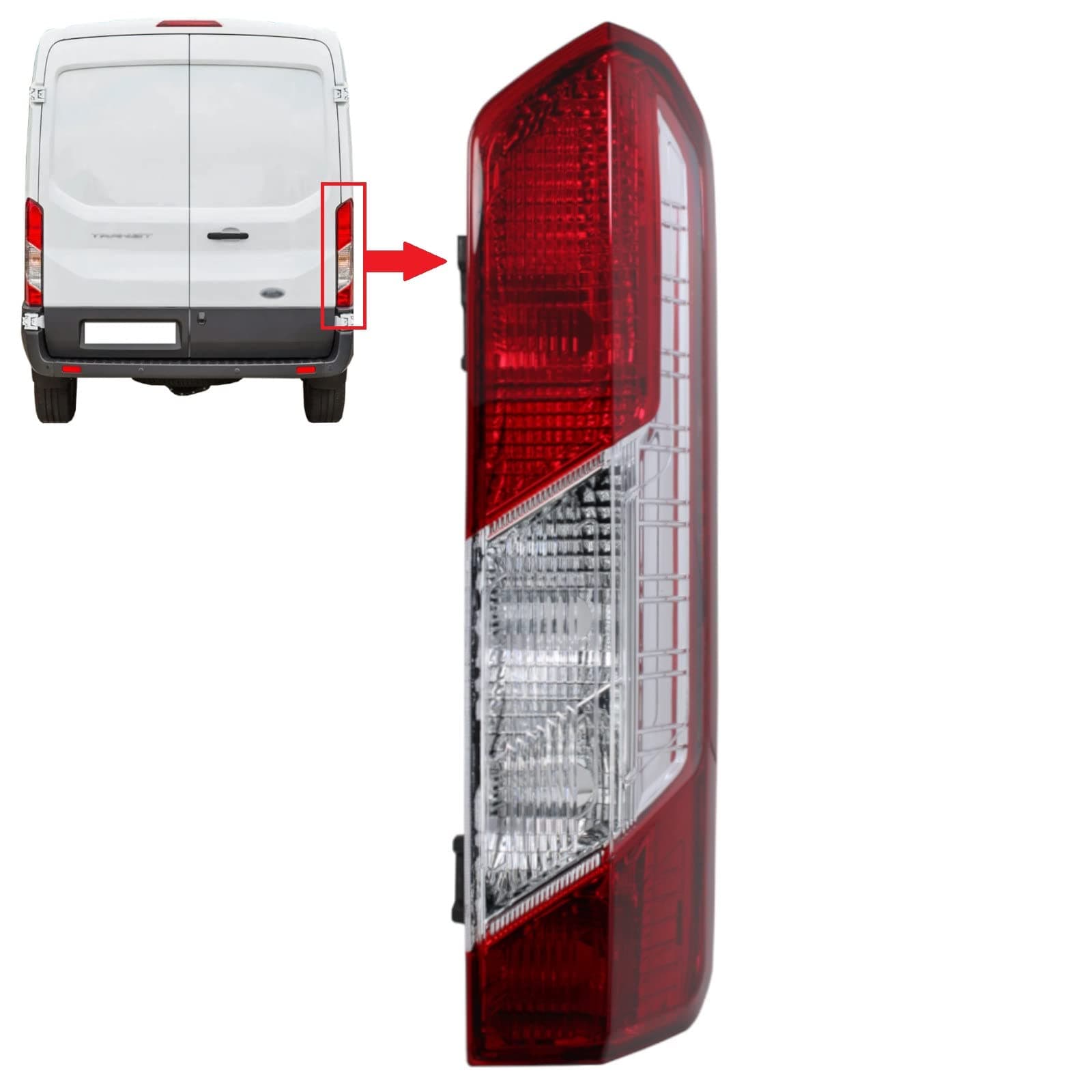 Rear Right Tail Light Lamp Lens For Ford Transit Mk8 (2014 Onwards) 1855334 1870425 BK3113404AG BK3113404AF