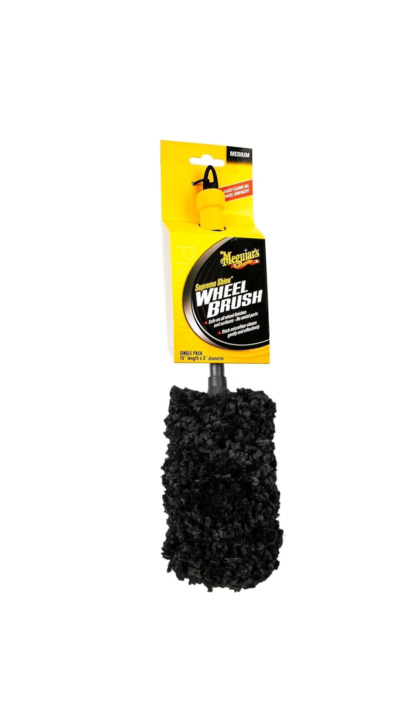 X1902EU Supreme Microfibre Wheel Brush, Medium, Completely Safe Wheel Cleaning, Black