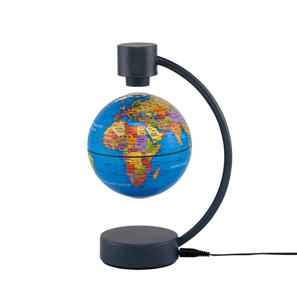 Political Blue Ocean Levitating Globe, 4-Inch