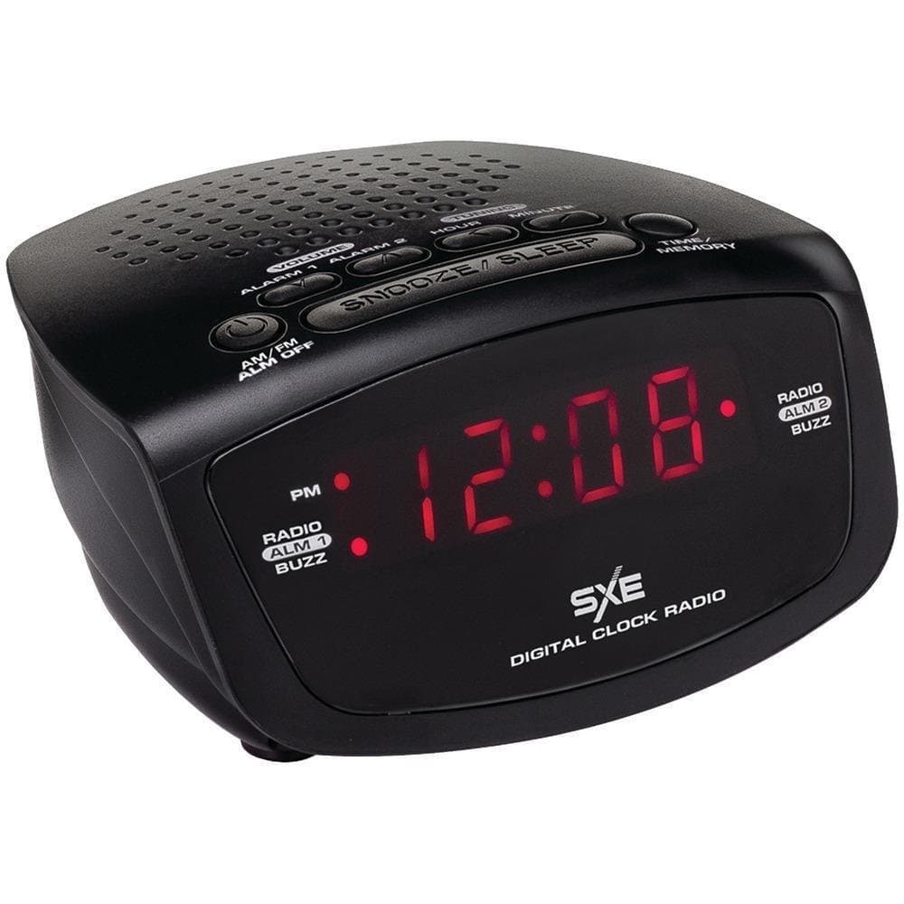 Sxe 80205 Dual Alarm Clock, Red