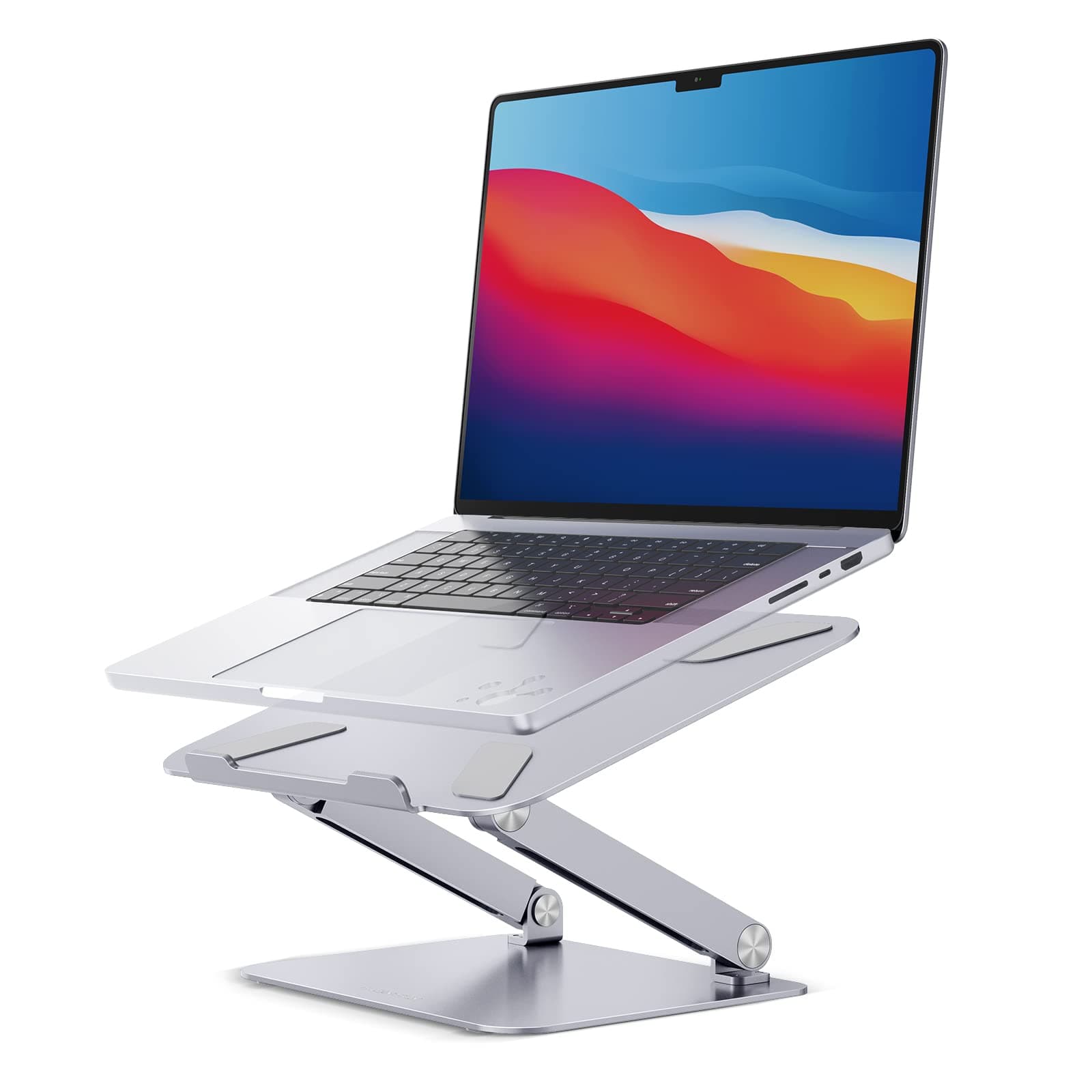 LENTION L5 Adjustable Height with Multiple Angle Laptop Notebook Stand with Adjustable Riser Compatible with MacBook Pro/Air, Surface Laptop and More - Silver