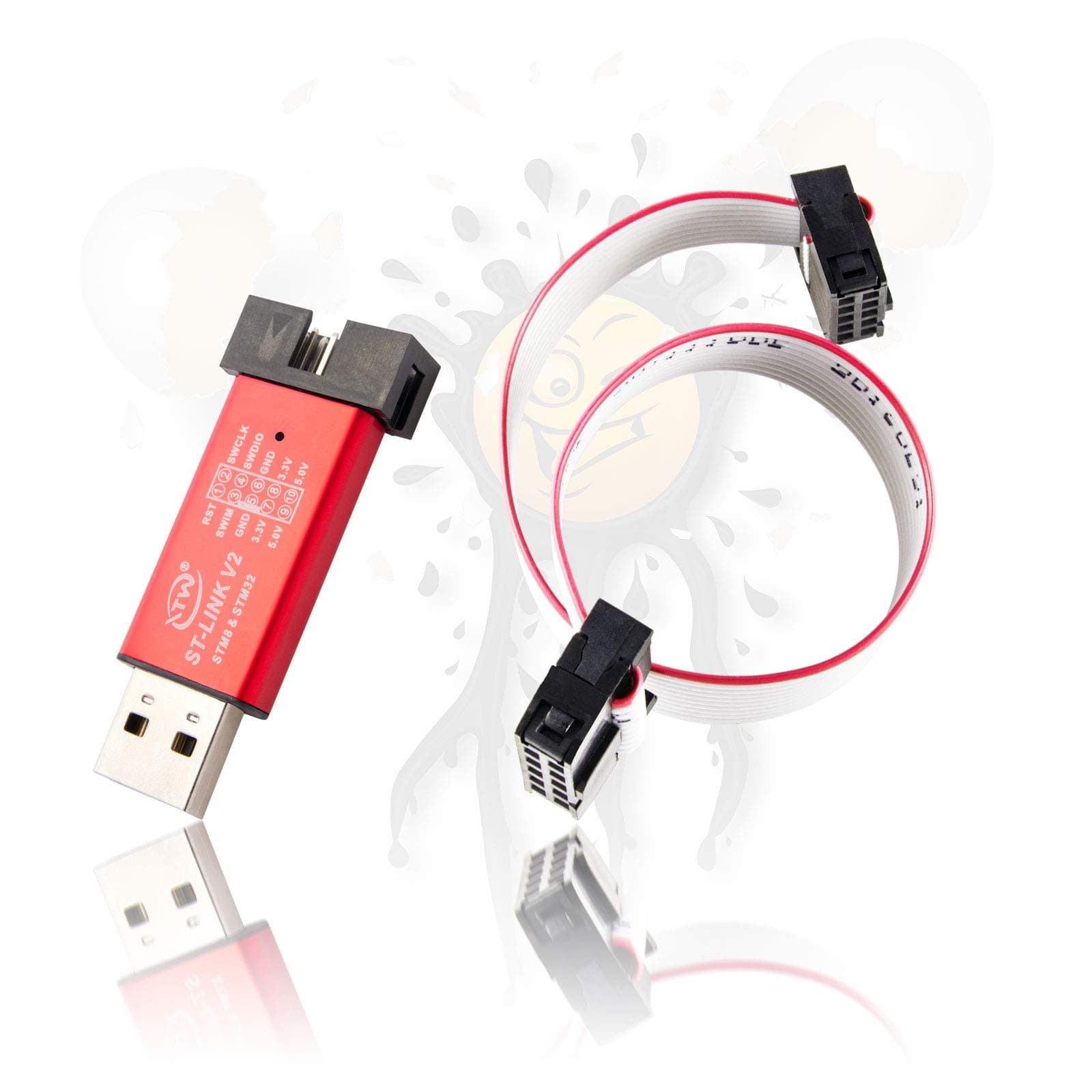 ST-Link V2 for STM8 STM32 JTAG openOCD USB Converter Adapter + 200 mm Cable 10-Pin Programmer