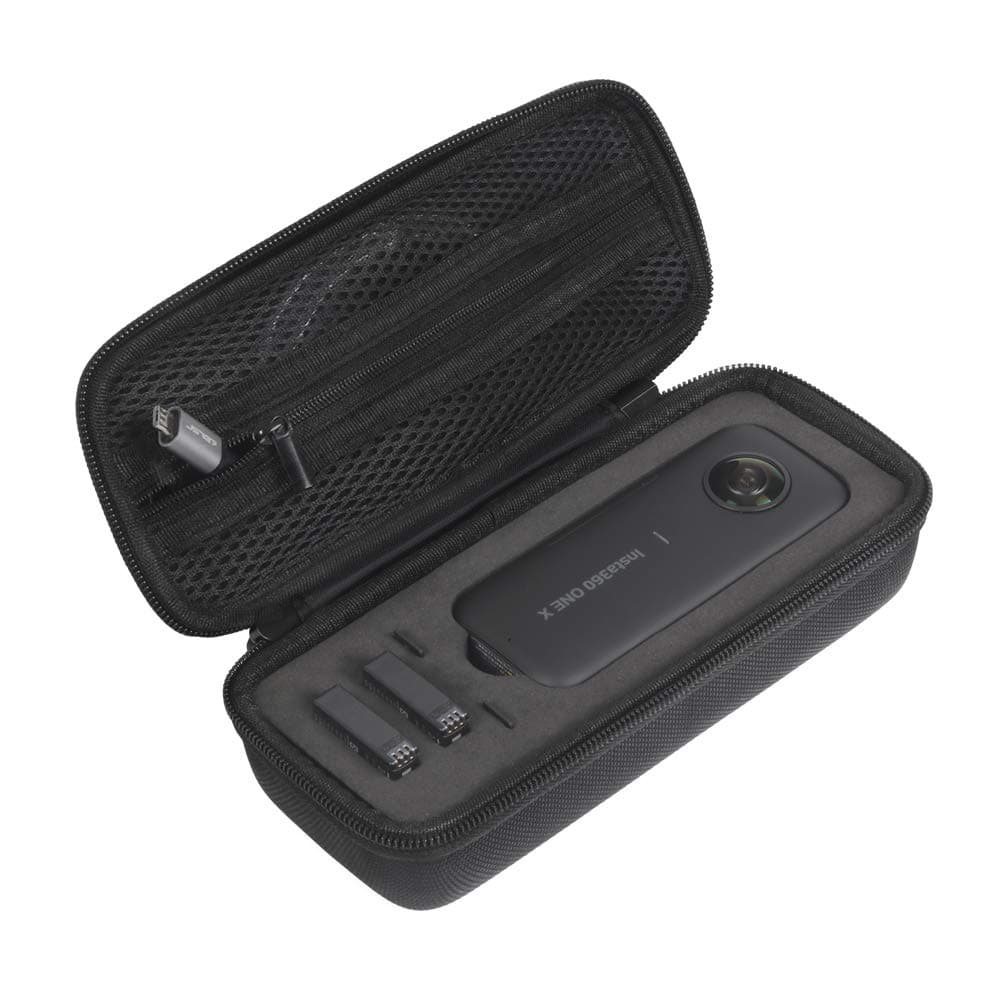 JSVER Carrying case for Insta360 One X/X2,EVA Protective case bag Compatible with Insta360 One X/X2 Camera and Accessories with Silicone Lens Cover-Black