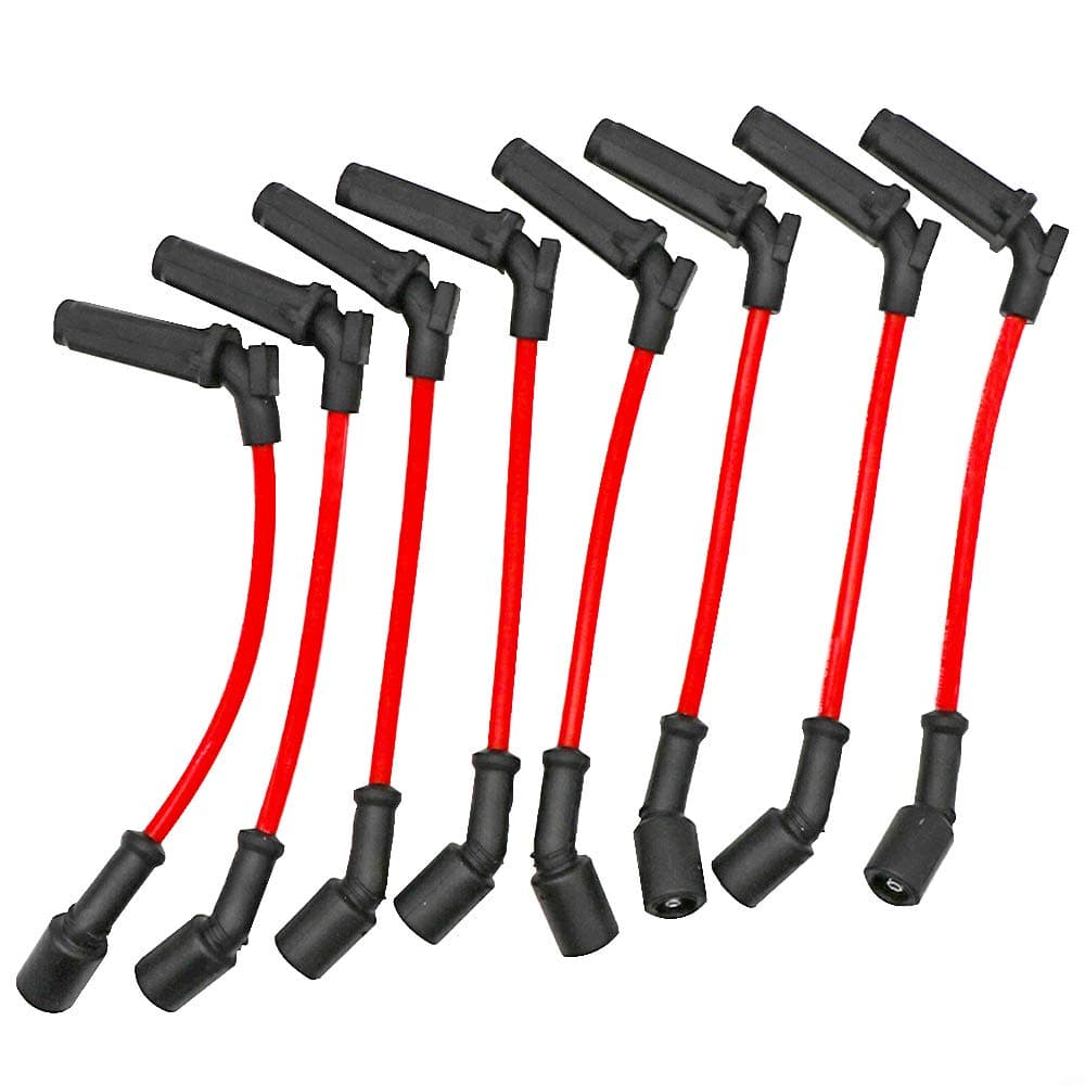 KIPA Performance Spark Plug Wires for Chevy 1999-2006 LS1 VORTEC 4.8L 5.3L 6.0L Rainer 5.3L 2004, Replace OEM Part Number 9059, Durable Pack-8