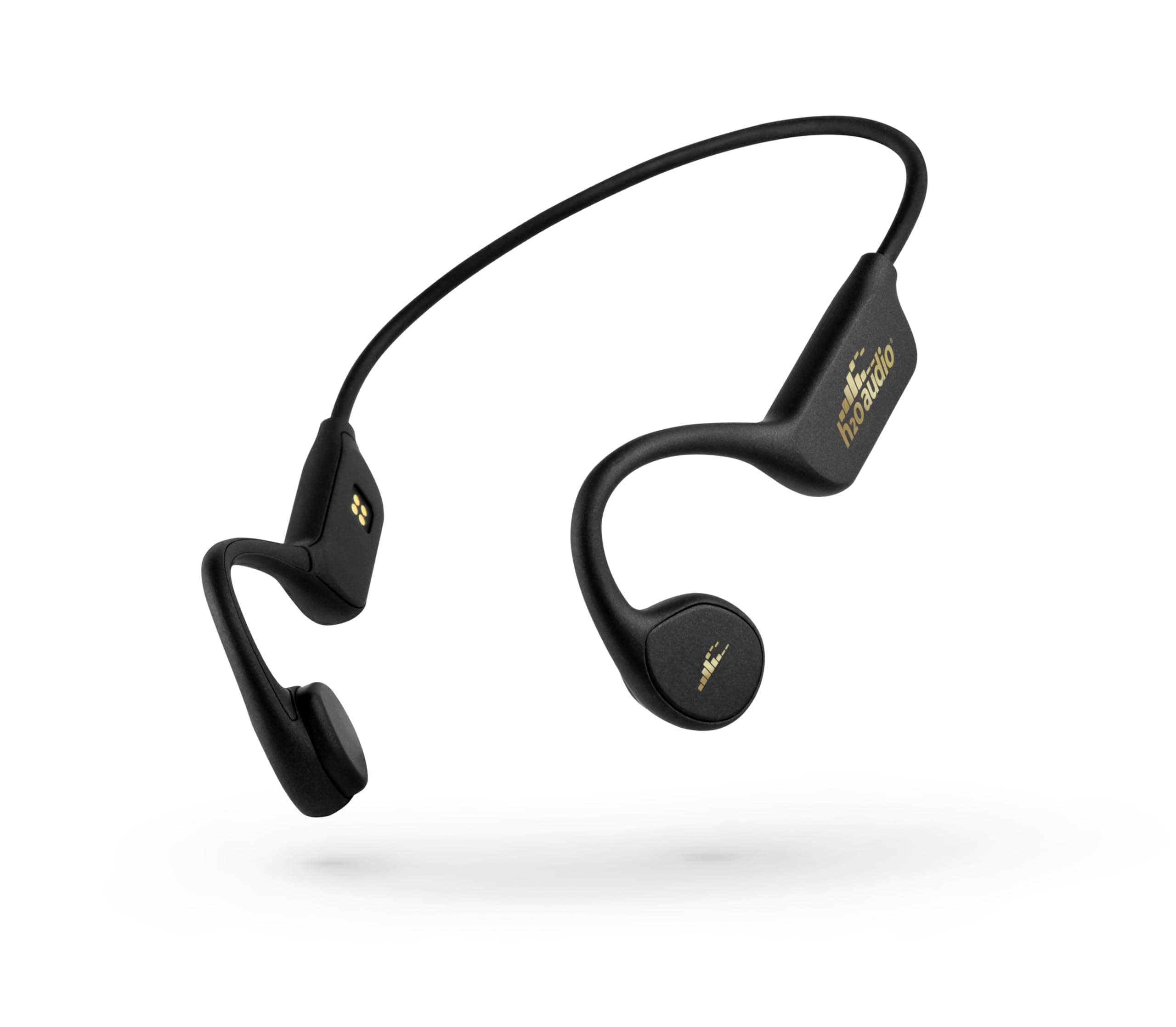 H2O Audio TRI PRO Multi-Sport Waterproof IPX8 Bone Conduction Open Ear Headphones - Bluetooth for Running/Cycling, MP3 for Swimming, Playlist+ App - Black