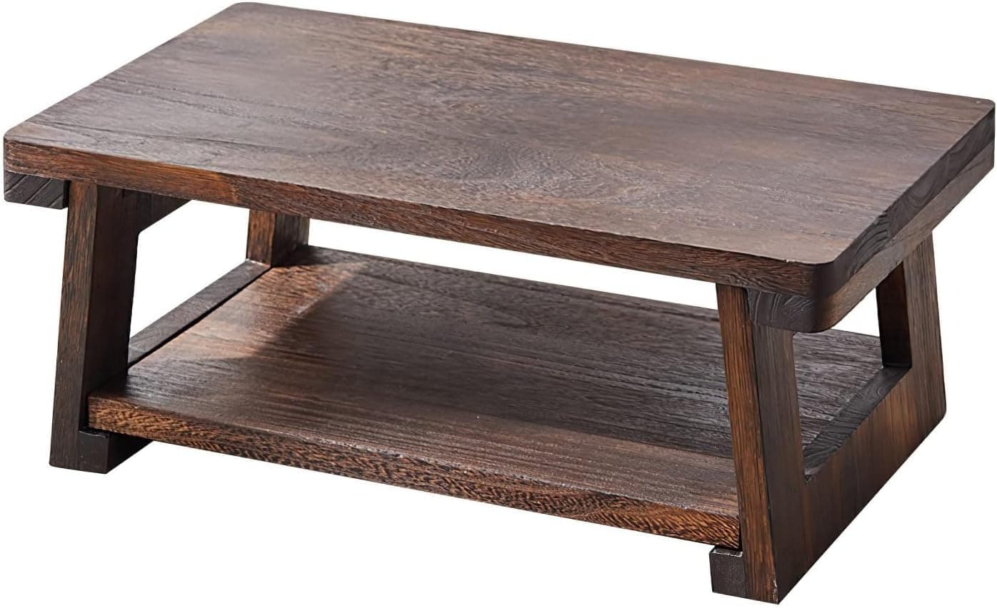 Folding Floor Low Table for Sitting on the Floor, Meditation & Altar Table for Spiritual, Japanese Furniture Table for Floor Sitting, Food & Coffee (50CM)