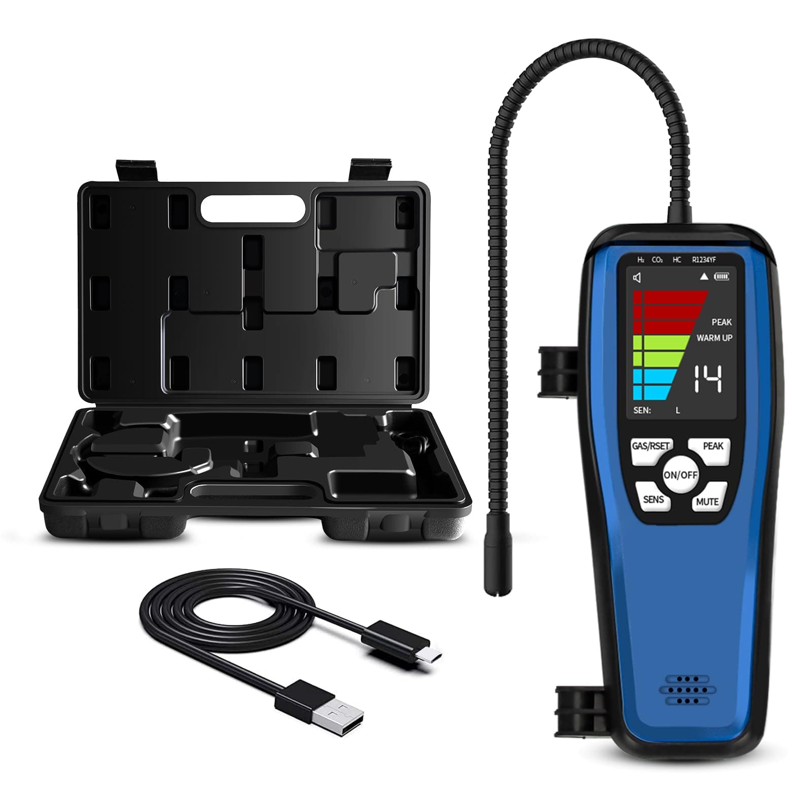 Refrigerant Leak Detector for Heated Pumps, Simbow ALD-200 Halogen Leak Detector, Freon Detector and Leakage Tester with Rechargeable Battery for HVAC, Car, Refrigerator R410A, R407C, R32, R1234ze