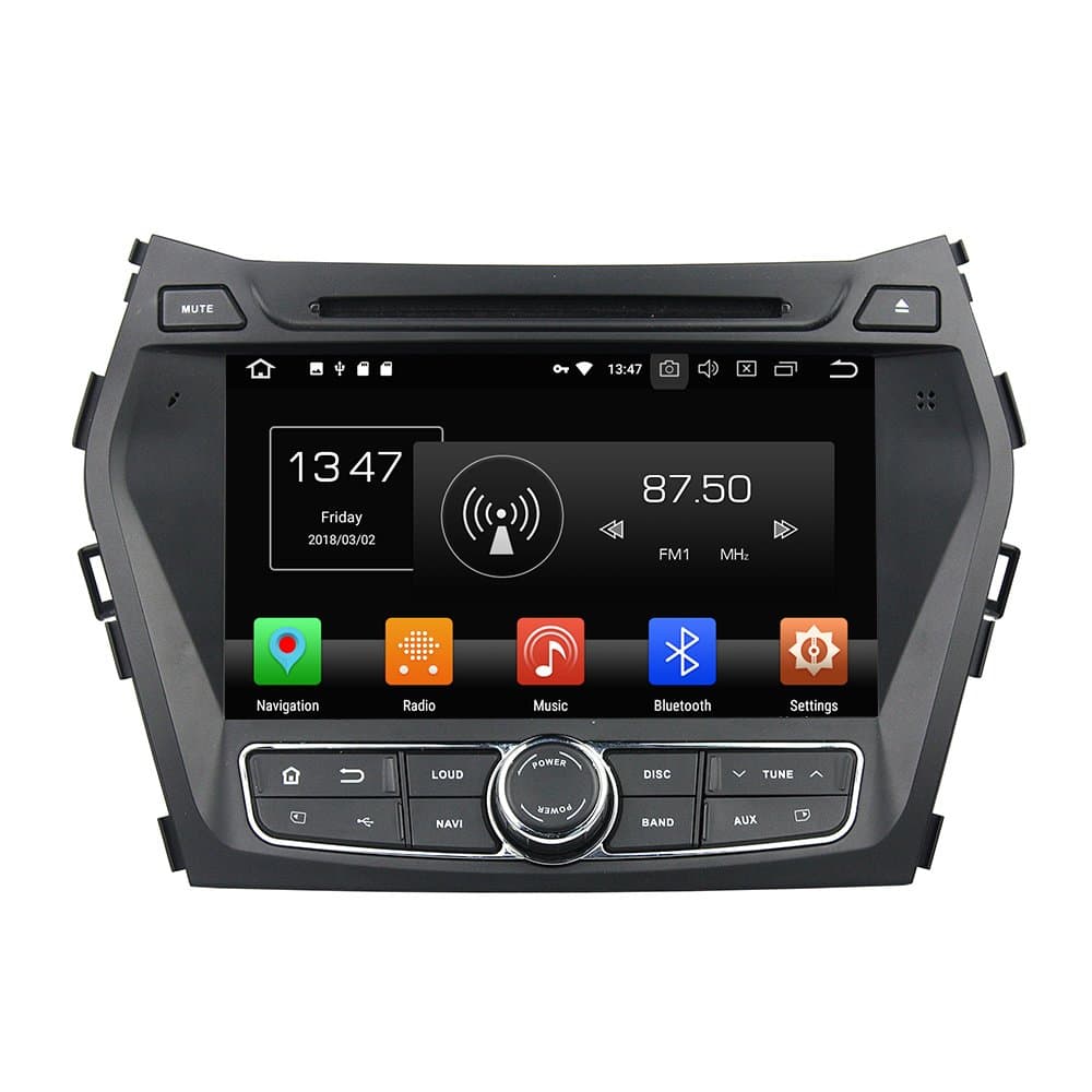 KUNFINE Android 9.0 Otca Core 4GB RAM Car DVD GPS Navigation Multimedia Player Car Stereo for Hyundai IX45 / Santa Fe 2013-2014 Steering Wheel Control 3G WiFi Bluetooth Free Map Update 8 Inch
