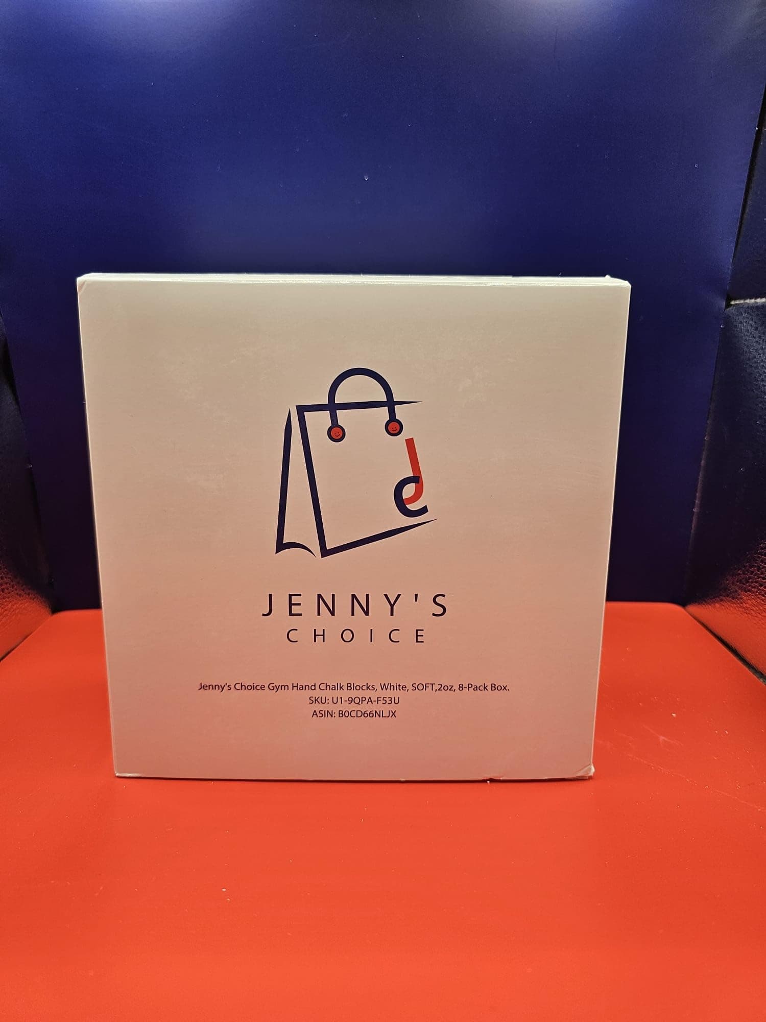 Jenny's Choice Gym Chalk Blocks, White, 2oz, 8-Pack Box. Sport Hand Chalk (Gym Hand Chalk White Blocks, Soft,2oz, 8-Pack Box.)