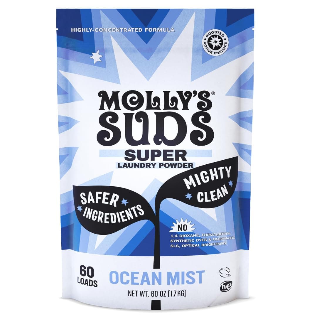 Super Powder Detergent | Extra Strength Laundry Soap, Stain Fighting | Sensitive Skin | Simple, Effective Ingredients | 60 Loads - Ocean Mist