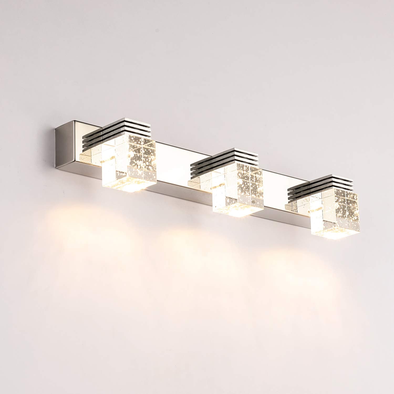 Modern 9W LED Warm White Bathroom Crystal Lights Wall Light LED Lamps Cabinet Mirror Lighting Fixture, 3-Light