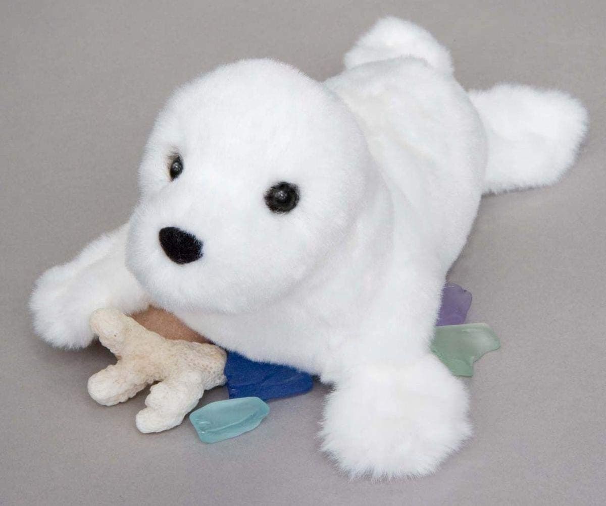 Douglas Cuddle Toys Snowflake White Seal 8"
