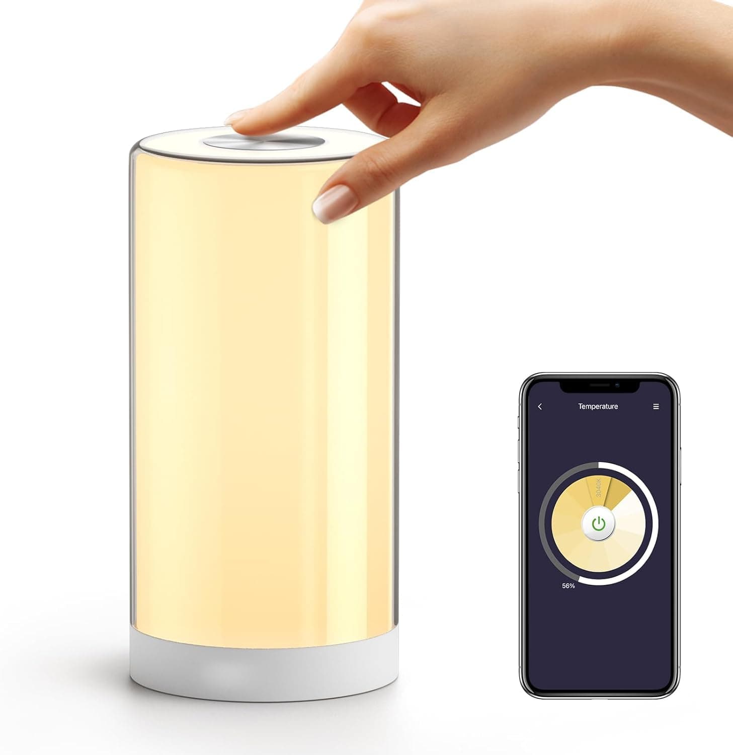 WiFi Lamp, Smart Lamp Bedside, Support Apple HomeKit Alexa Google Assistant SmartThings, RGBWW Touch Lamp Dimmable Multicolour Voice Remote App Control (2.4GHz Only)