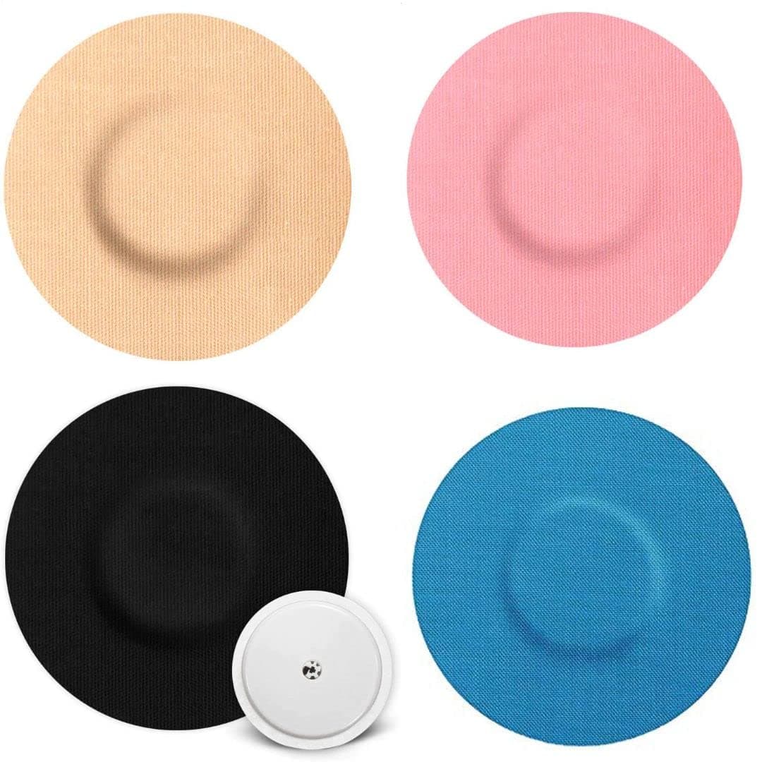 20 Pack Sensor Patches Compatible with Freestyle Libre 2 and 14 Day Blue Sensor Covers Latex-Free Black CGM Patch and Cute Pink CGM Covers with 2Pcs Soft Caps