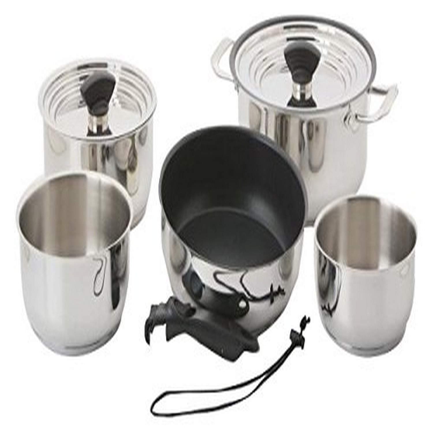 Galleyware Company 14 Piece Nesting Hybrid Induction Cookware Set, Large, Silver