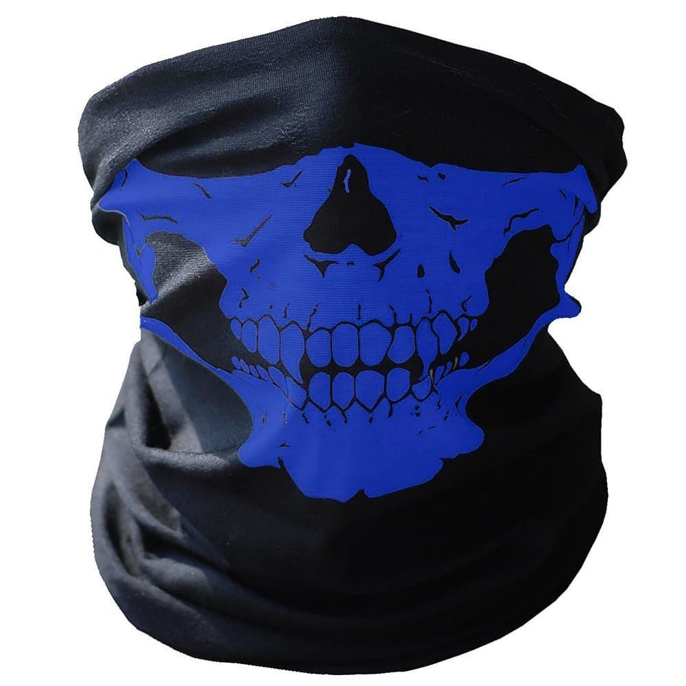 GenericBiker Skeleton Skull Face Mask BMX - Airsoft - Ski Snood Neck Warmer (Blue)