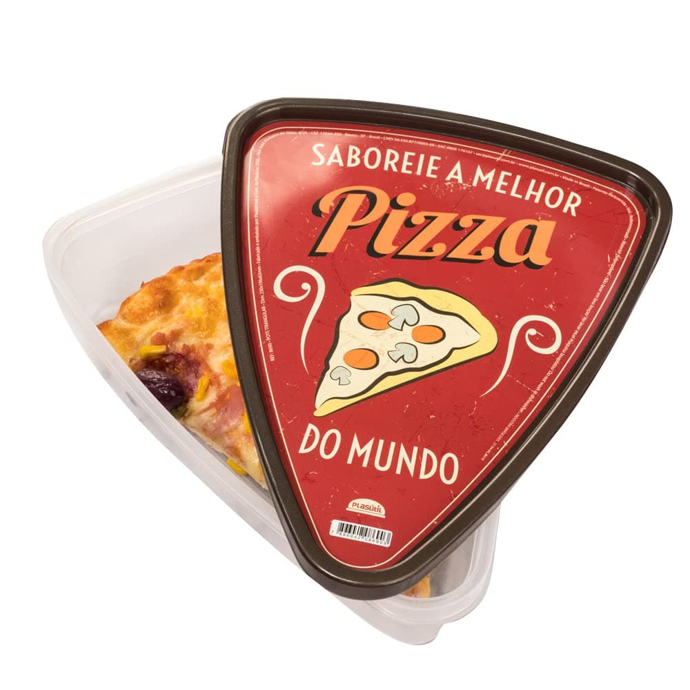 Pizza Slice Container Storage with Lids. Tray, Holder and Saver. 6 Plastic Packs to go. The Best Idea to Serve Pizza to Your Kids. 23,0x19,6x6,2 cm