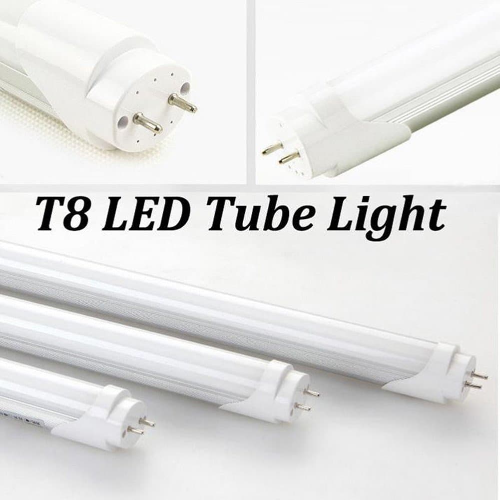 Easy-Installing &Eco-Friendly T8 LED Tube Light - 4FT 47" 120CM 14W (32W Equivalent), Double-End Powered, Milky Cover, Works from 85-265VAC Fluorescent Replacement Lamp (4, 4ft Cool White 6000K-6500K)