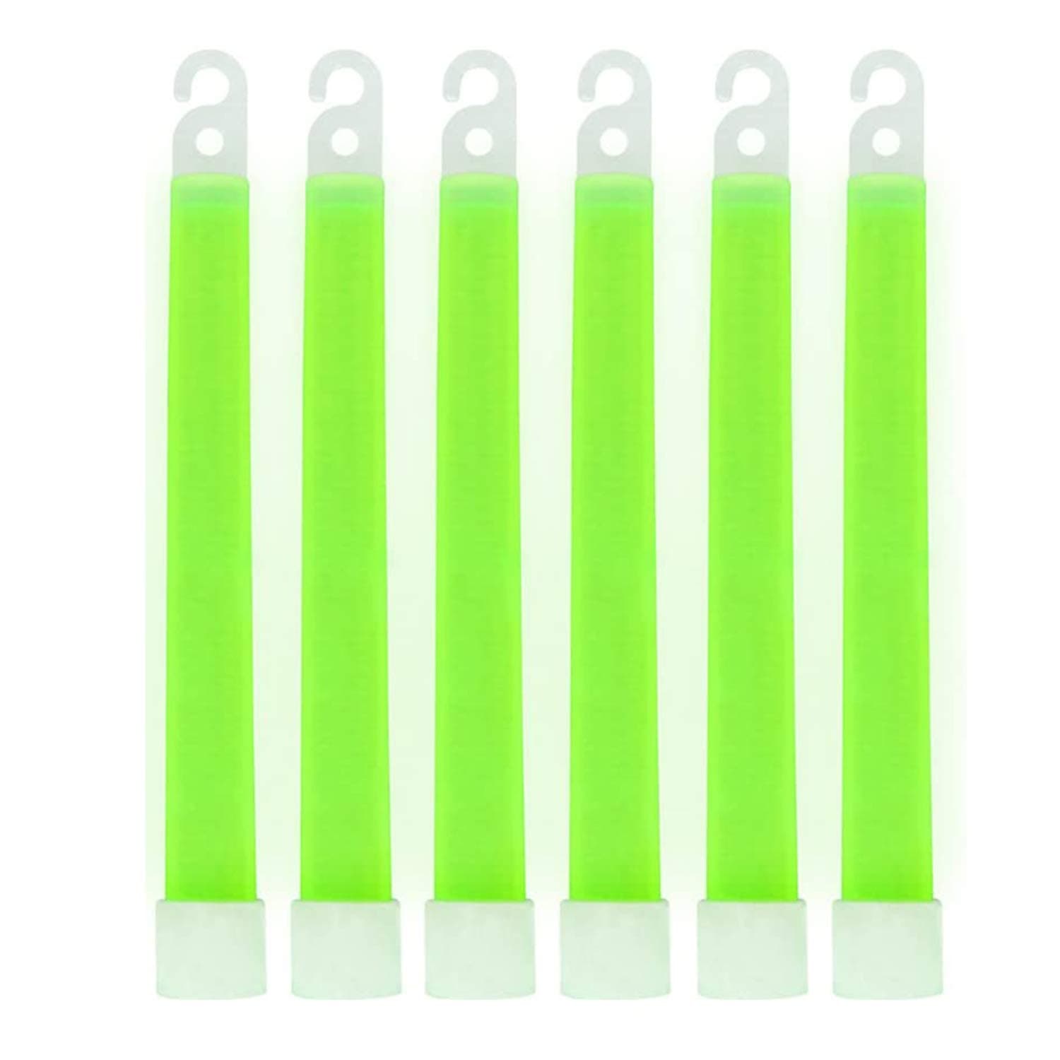 MediTac Green Glow Sticks, Premium Bright 6” Snap & Light Sticks, 12 Hour-6 Pack