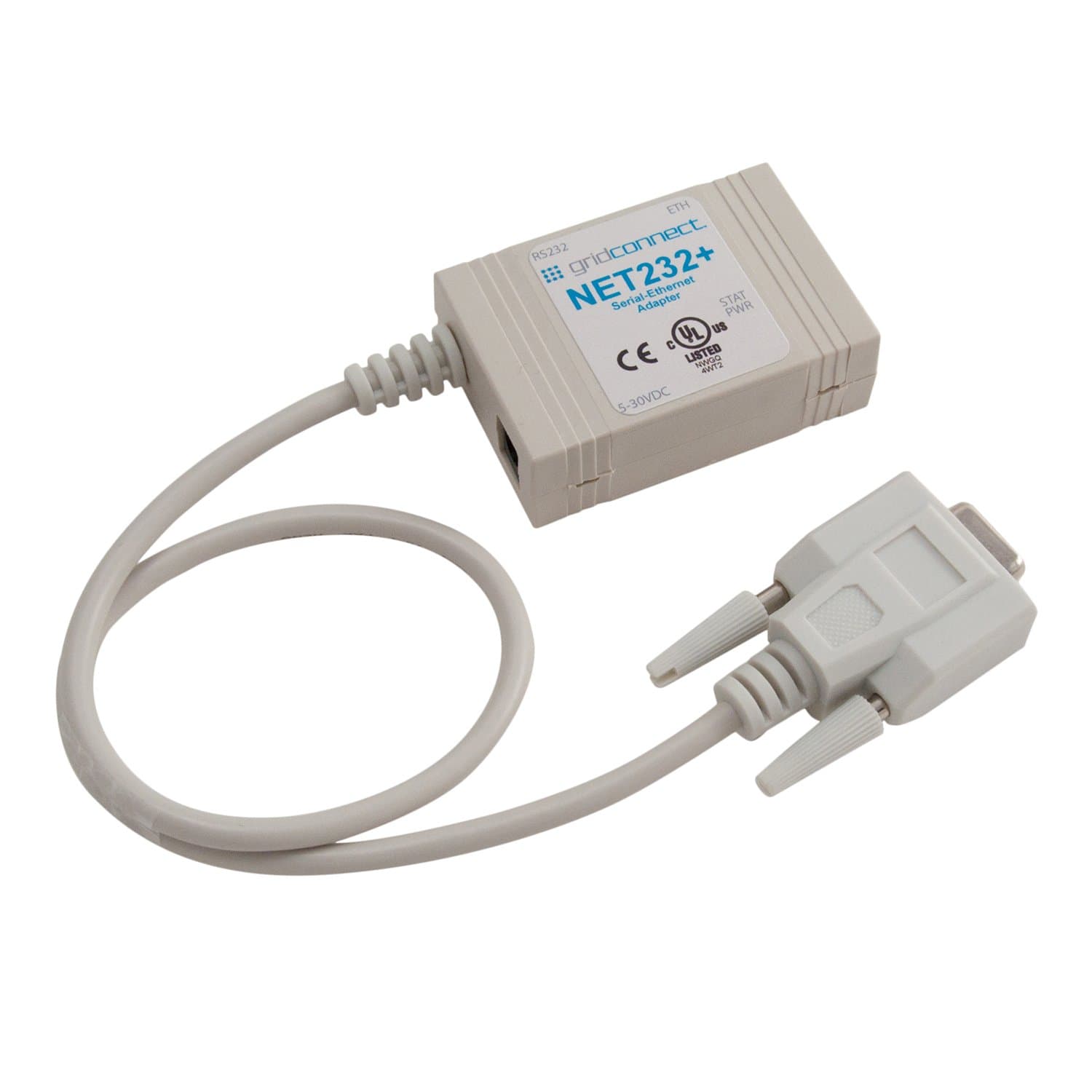 Grid Connect NET232+ Serial to Ethernet Intelligent Cable Adapter with DTE (Male) (GC-NET232-PLUS-DTE-110)