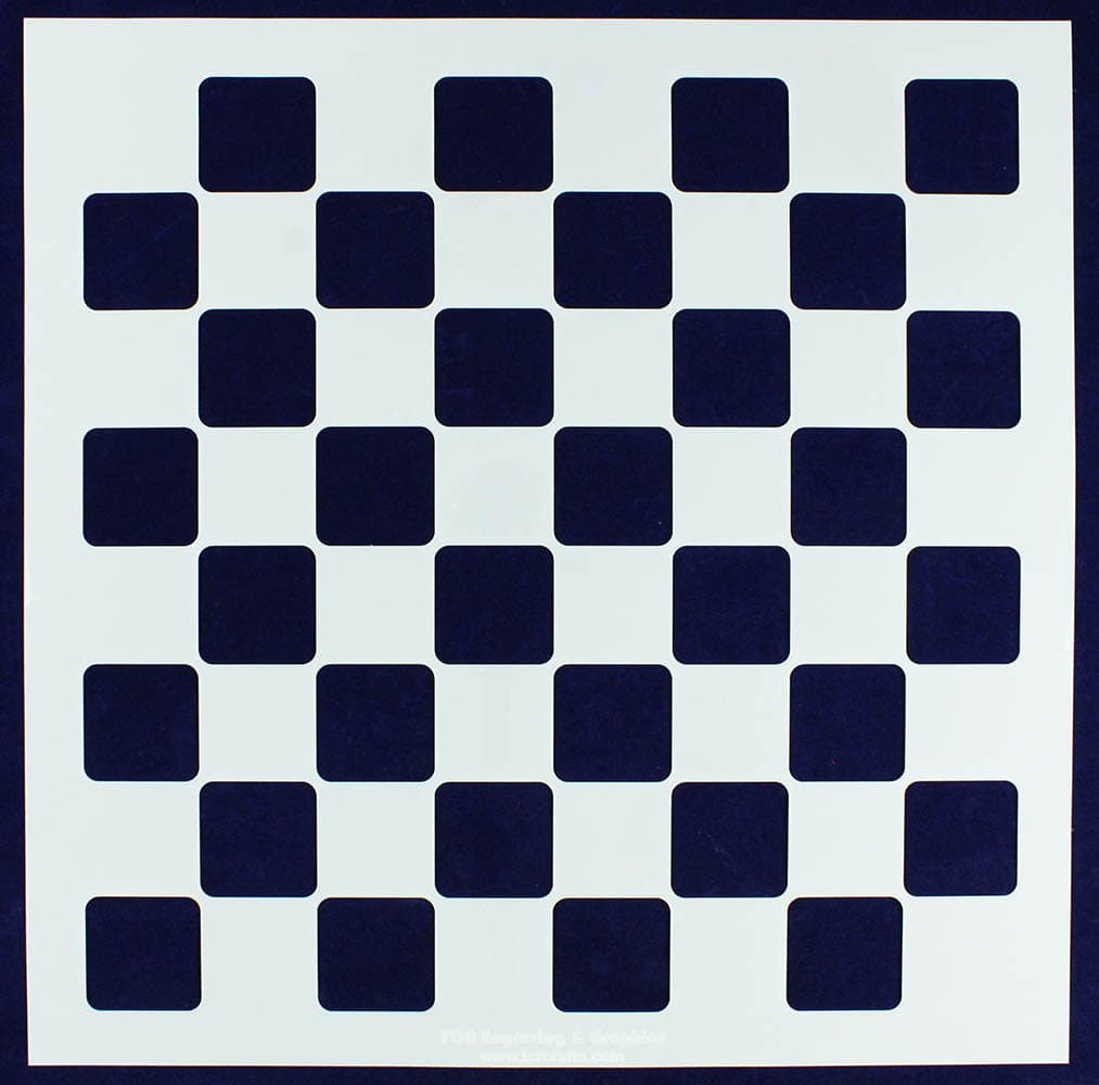 Chess Checkerboard Stencil -18 X 18 Inches. Board with 2 Inch Squares