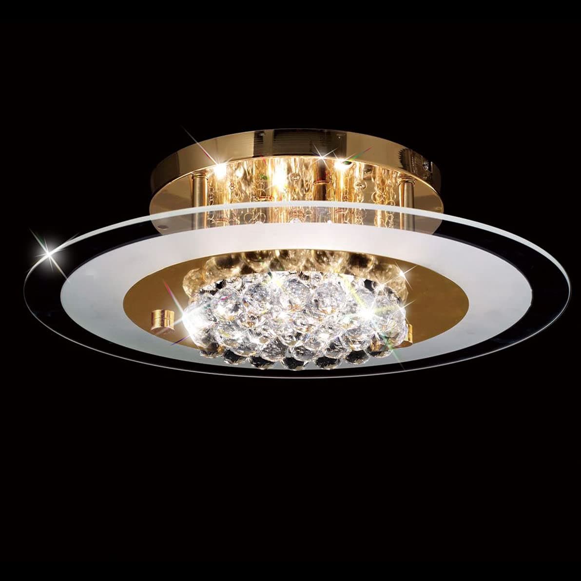 AUROLITE Nova Modern Crystal Semi Flush Ceiling Light, 2017 NEW VERSION, RRP £195 (New 6 Lights Gold)