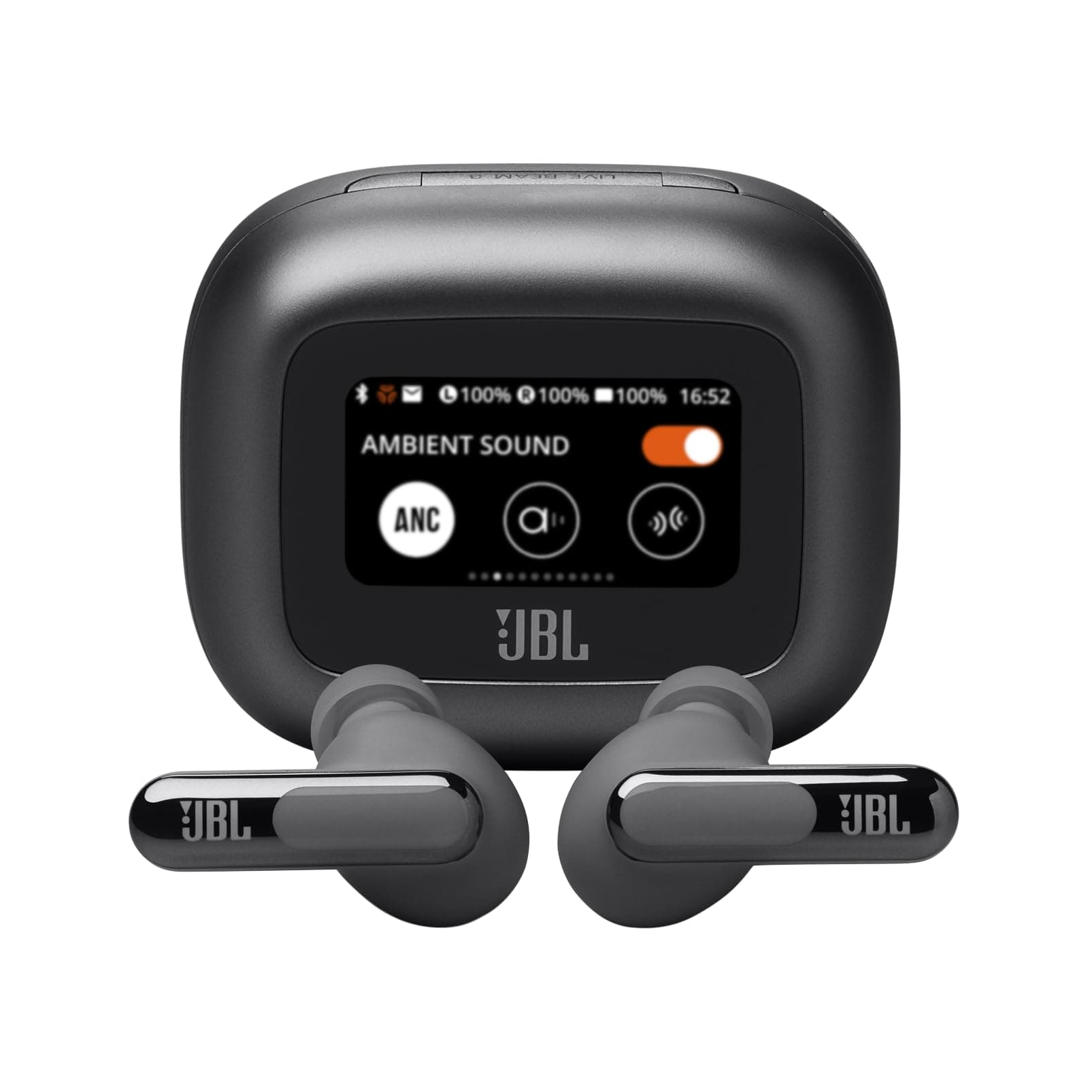 JBL Live Beam 3 - True Wireless Noise-Cancelling Stick-Closed Earbuds, 48Hrs Total Playback, Wireless Charging, 6 Mics for Perfect Calls, Multi-Point Connection, IP55 Waterproof and dustproof (Black)