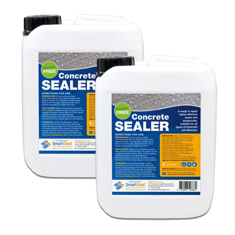 Smartseal Concrete Sealer - Effective Dustproofer For Surfaces - Easy Apply. Eliminates Dust Every Time (2 x 5 Litre)