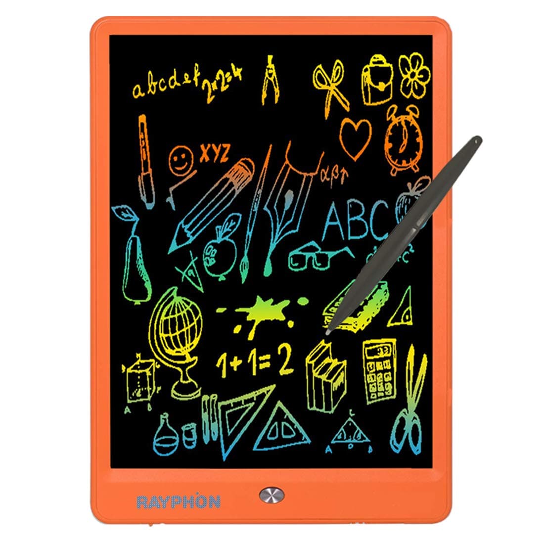 Writing Tablet 10 Inches LCD Writing Board Colorful Screen, Doodle Board Electronic Doodle Pads Drawing Board for Kids and Adults (Orange)