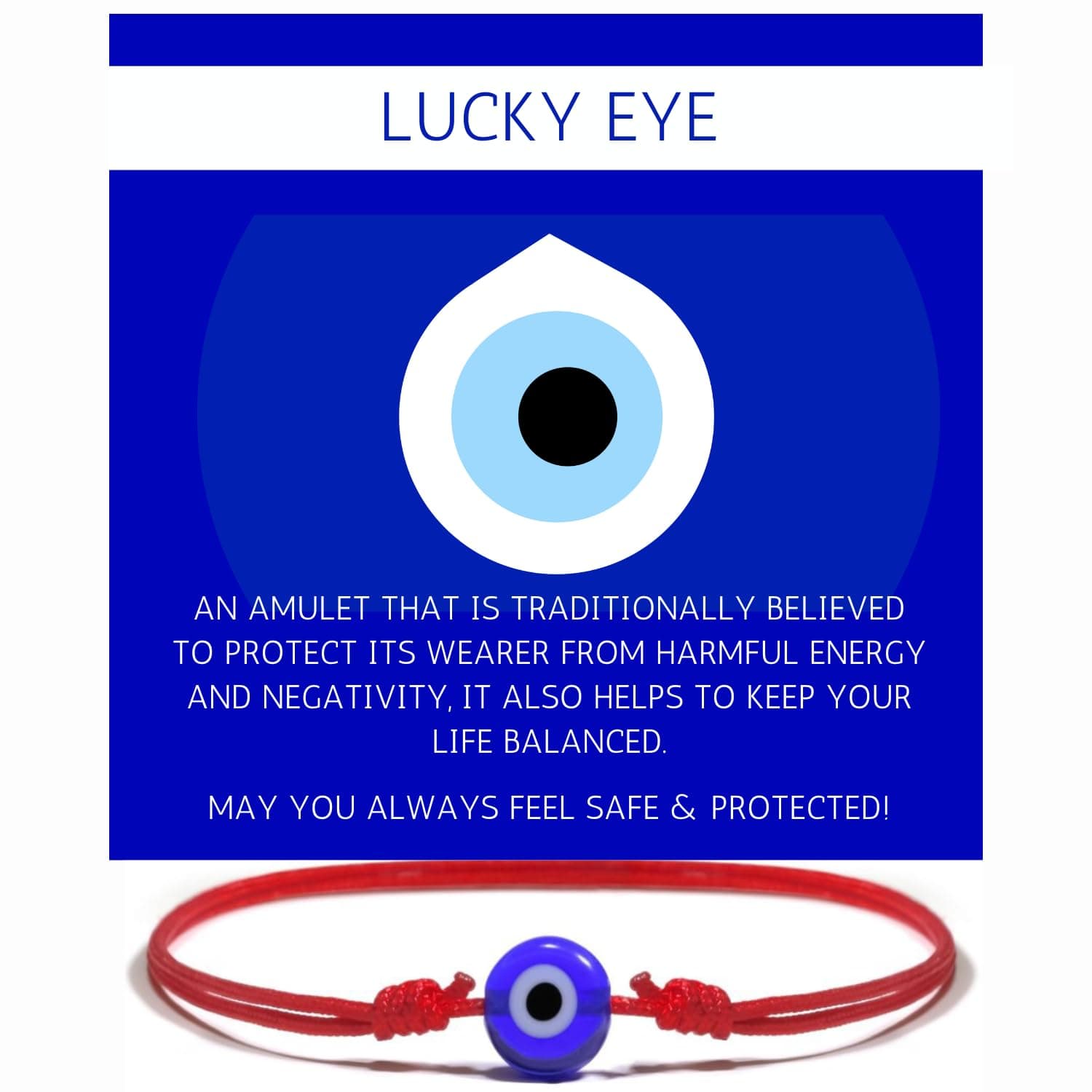 Genuine Evil Eye Protection Bracelet – Adjustable Red String Talisman | Handmade Kabbalah Mal de Ojo with Turkish Glass Bead for Good Luck and Energy Shield