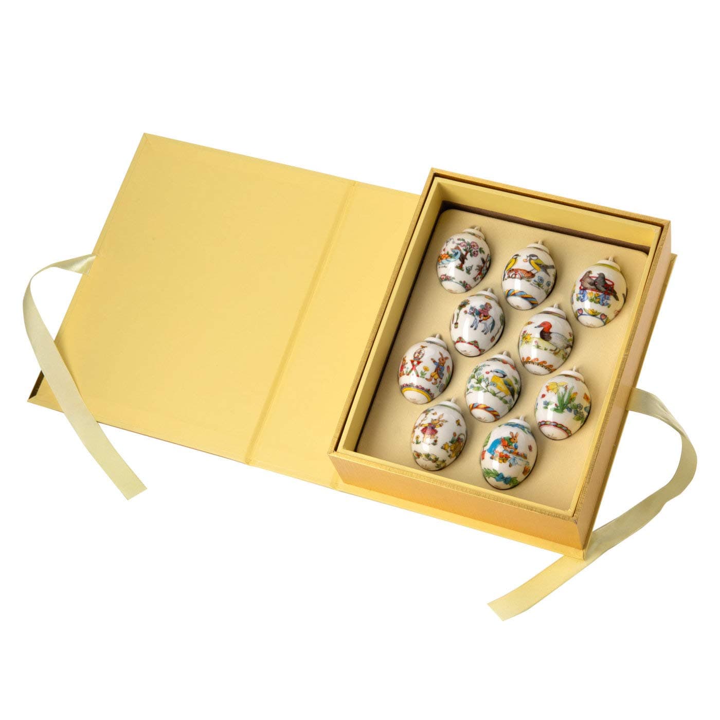 Hutschenreuther Display (Book) with 10 Mini-Eggs - 2010-2019 Mini-Eggs Special Edition # 02254-726024-28229# Made in Germany # Quality Porcelain # Limited Edition 2019