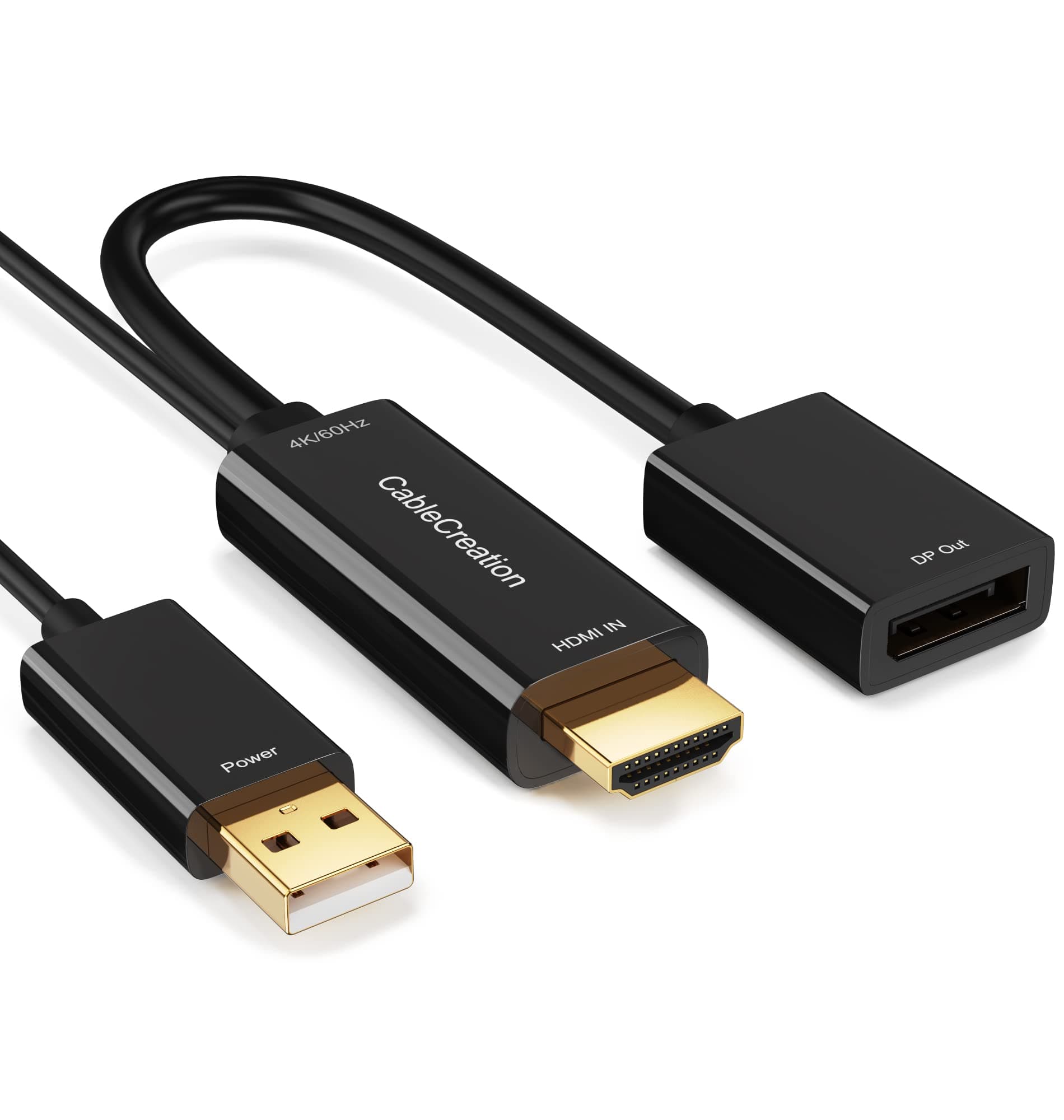 HDMI to DisplayPort Adapter with USB Power, CableCreation 4K x 2K@60Hz HDMI Male to DP Female Adapter/Converter for Xbox One, Compliant with VESA Dual-Mode DisplayPort 1.2, HDMI 4K