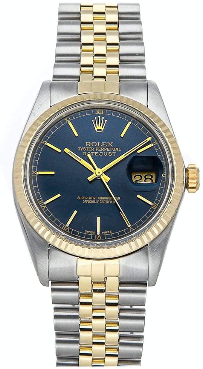 Rolex 16013 Datejust Steel & Gold Jubilee Band White Roman Dial