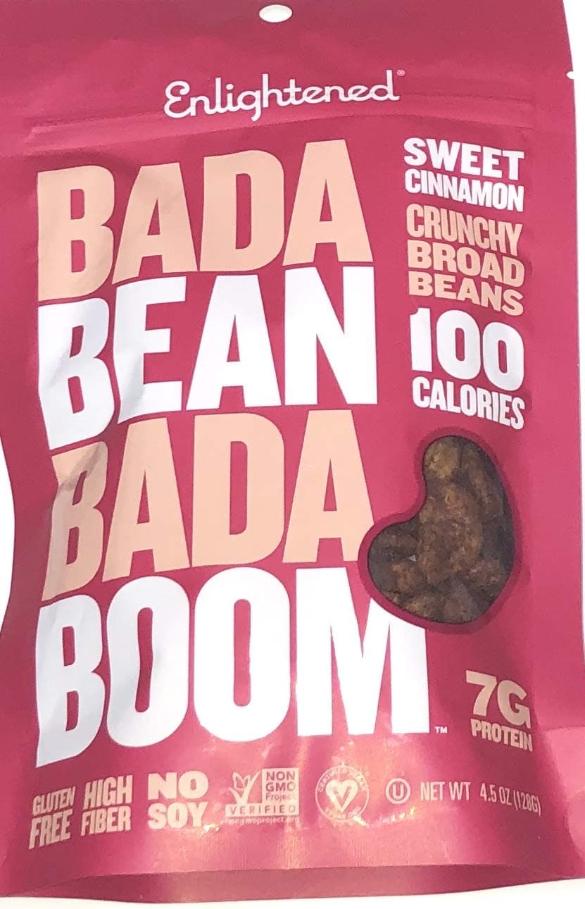 EnlightenedBada Bean Bada Boom Crunchy Broad Beans 4.5oz - 3 Bags (BADA BEAN SWEET CINNAMON 4.5oz 3PK)