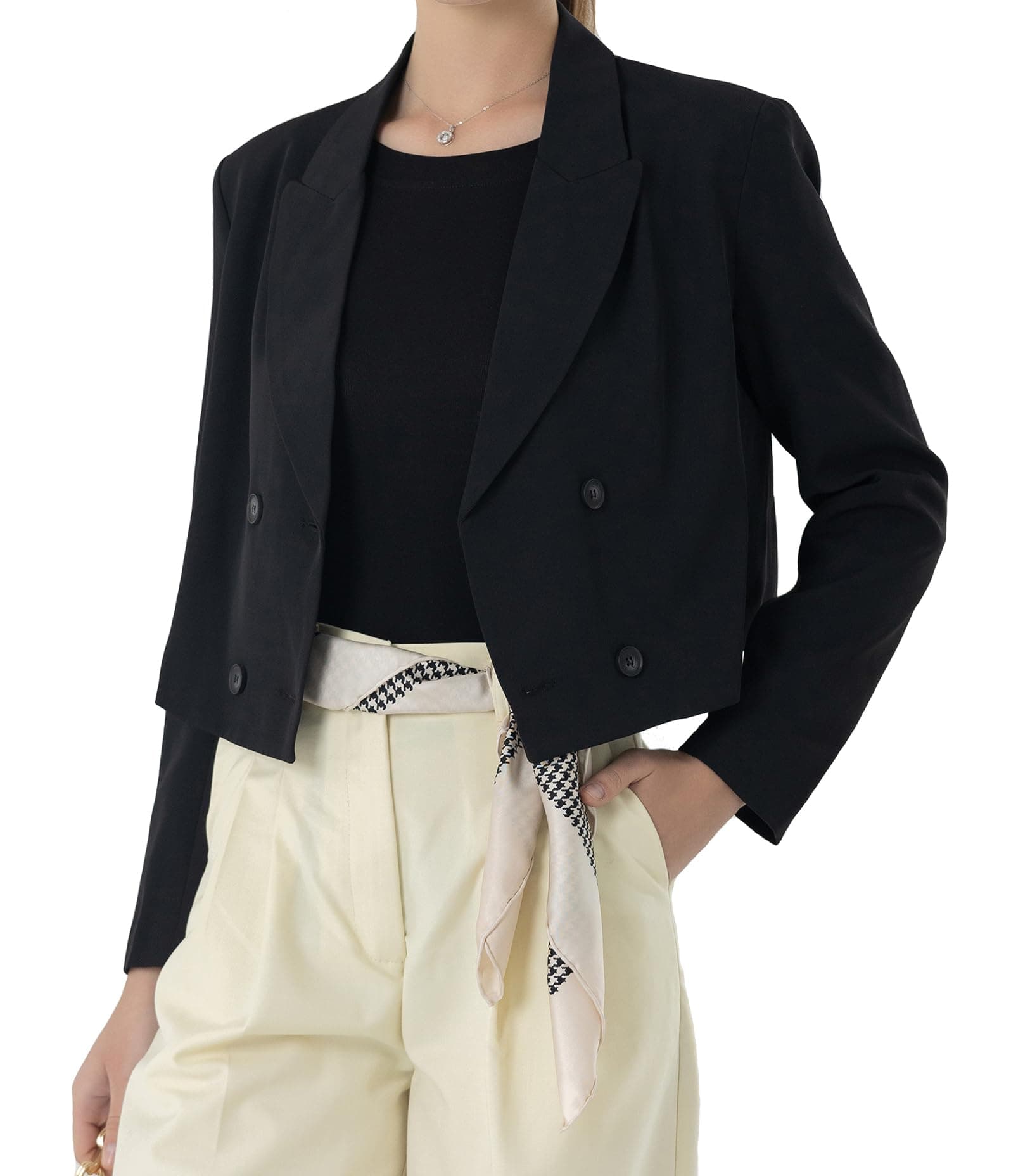 BeninosWomen's Double Breasted Crop Blazer Jackets