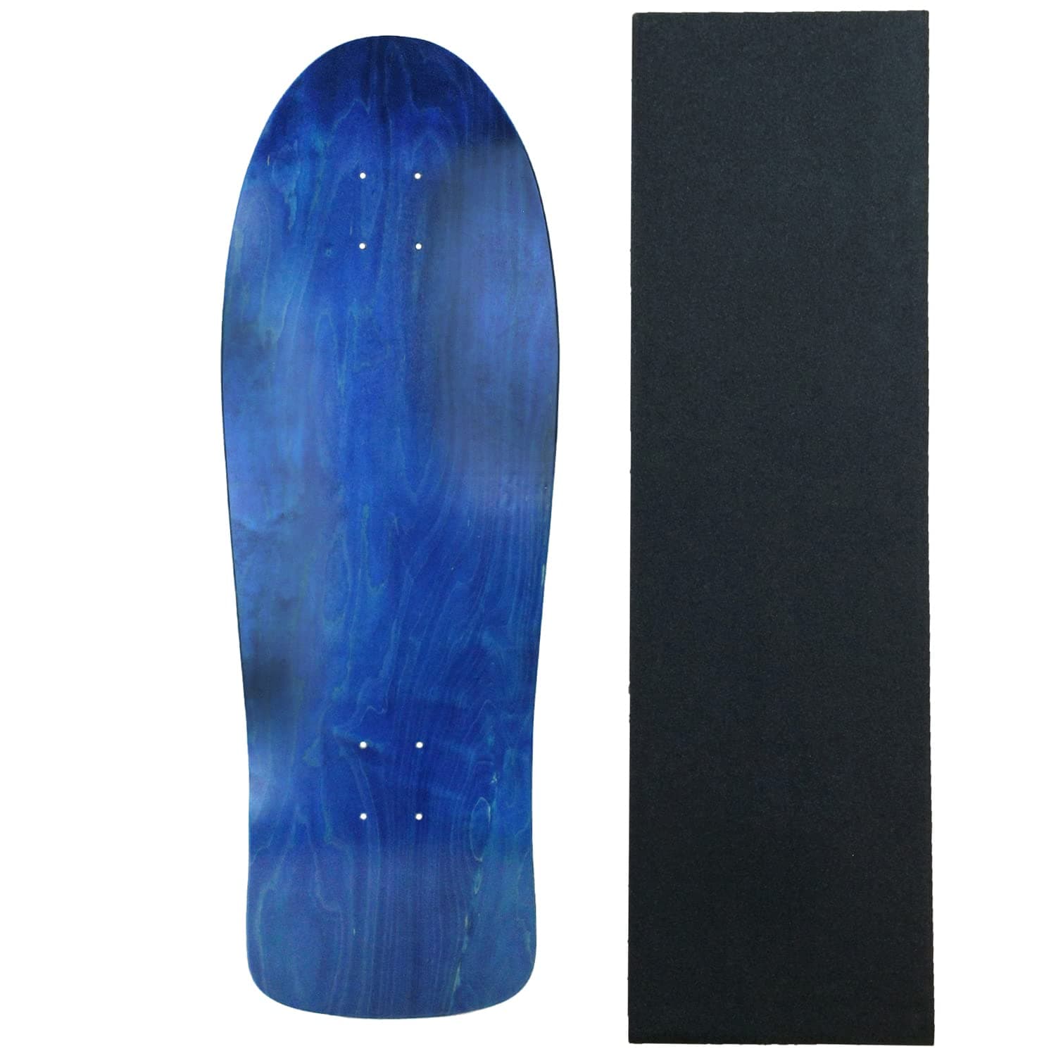 Old School 10" x 30" Stained Blue Blank Skateboard Deck + Grip