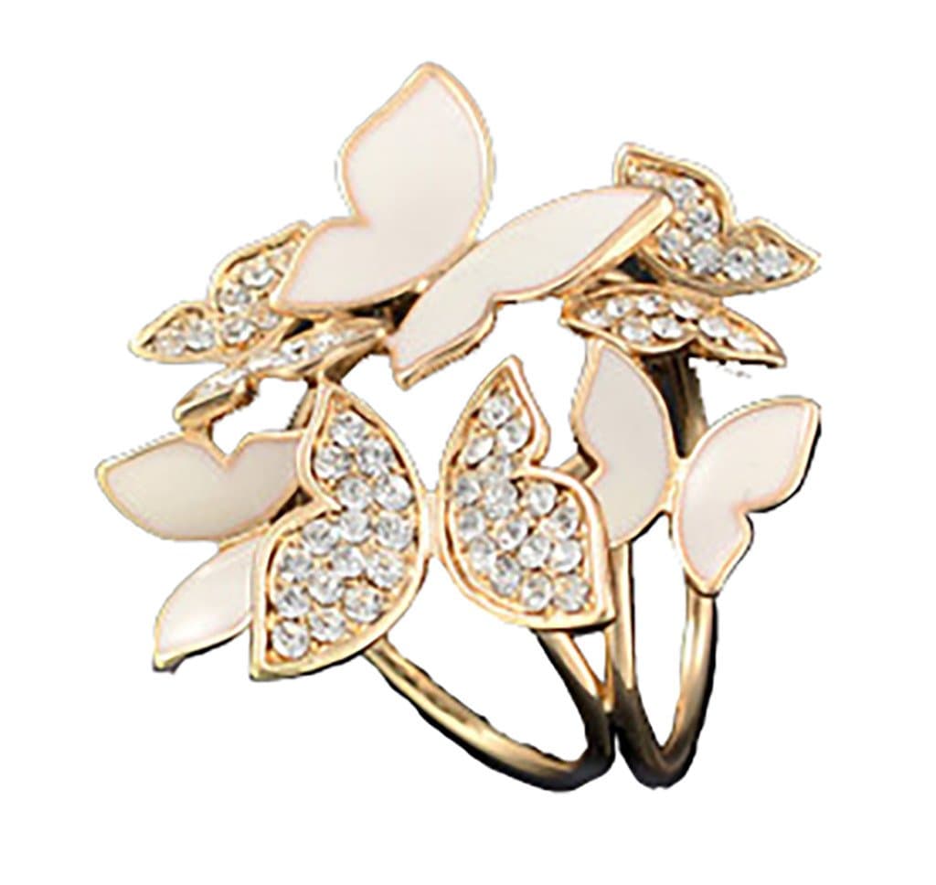 Silver Clover Women's Butterfly Scarf Buckle Ring