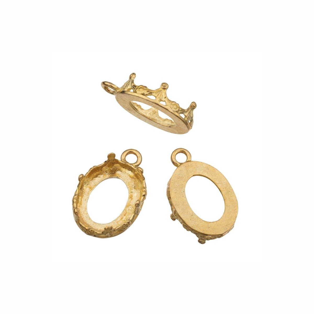 Rashbel 10 Pack - Oval Bezel Cup Settings Brass 10x14 Mm Findings Mount Pendant Earring 349