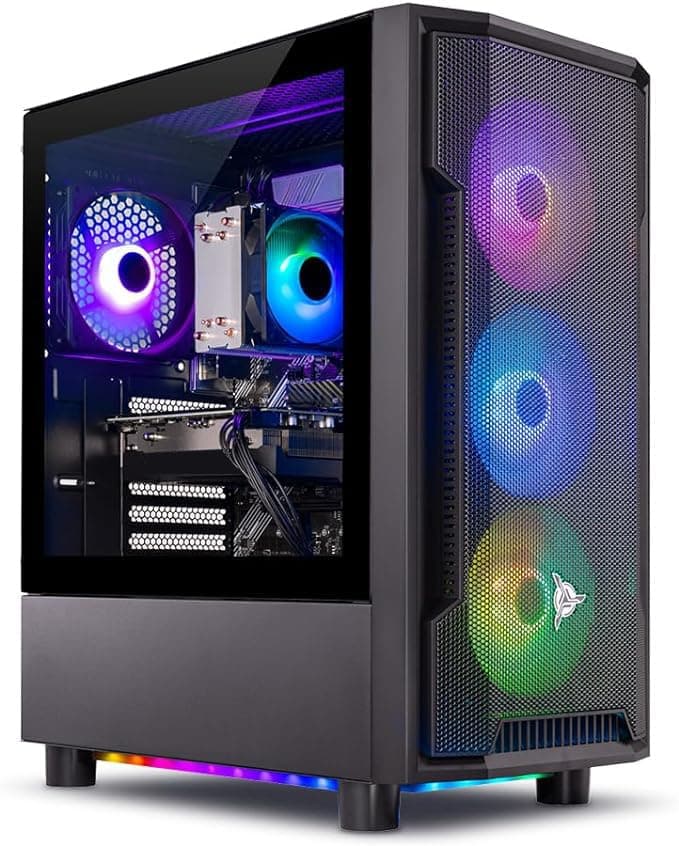 Skytech Gaming Shadow PC, Ryzen 5 7600X 4.7 GHz (5.3GHz Turbo Boost), AMD RX 7600 8GB GDDR6, 1TB SSD, 16GB DDR5 RAM 5200, 650W Gold PSU, Wi-Fi, Win 11 Home