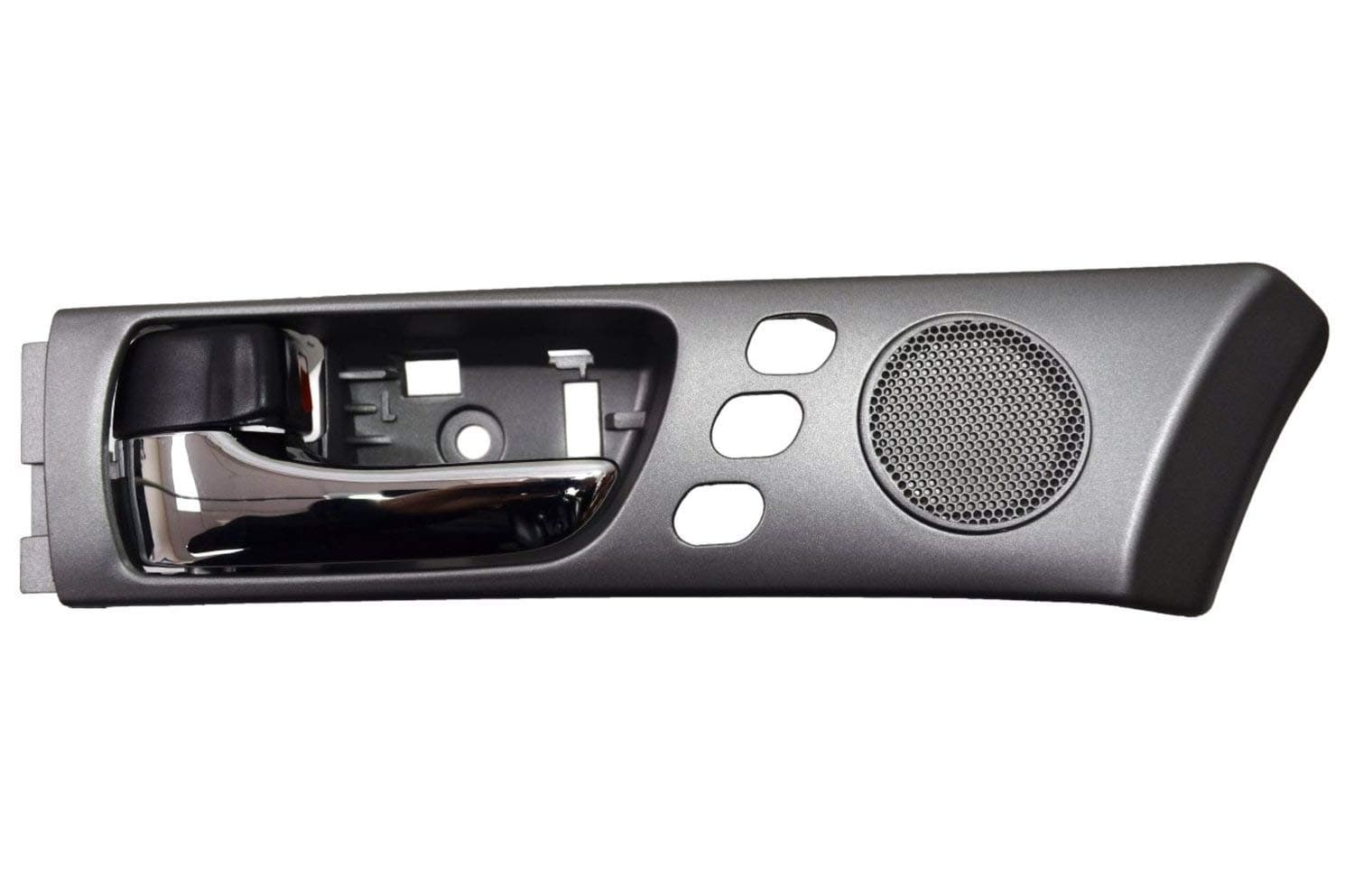 PT Auto Warehouse LX-2240MG-FL2 - Interior Inner Inside Door Handle, Chrome Lever with Gray Housing, with Memory Seat Holes - Front Left Driver Side