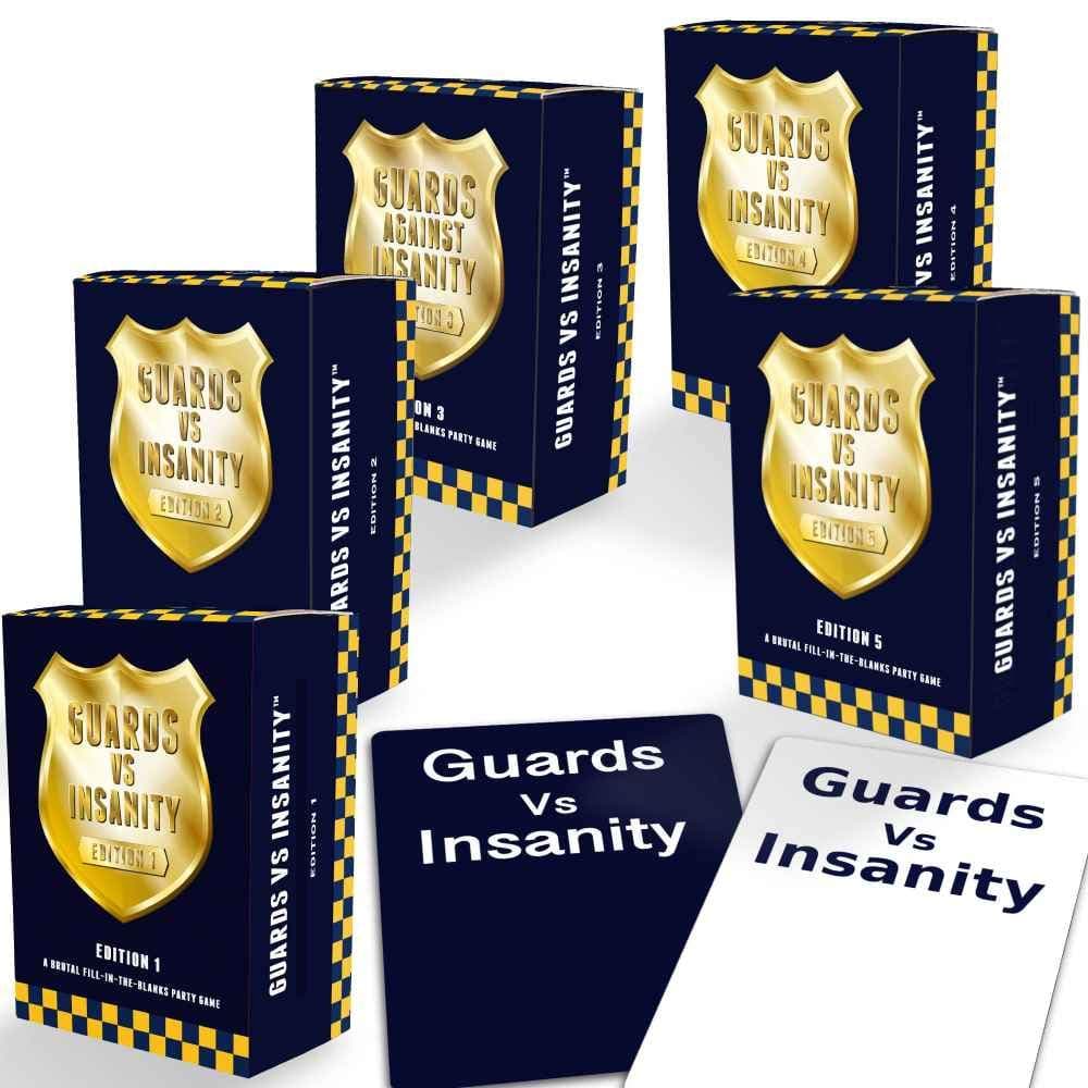 Guards Vs Insanity Editions 1, 2, 3, 4 & 5, a Brutal Fill-in-The-Blanks Fun Party Card Game