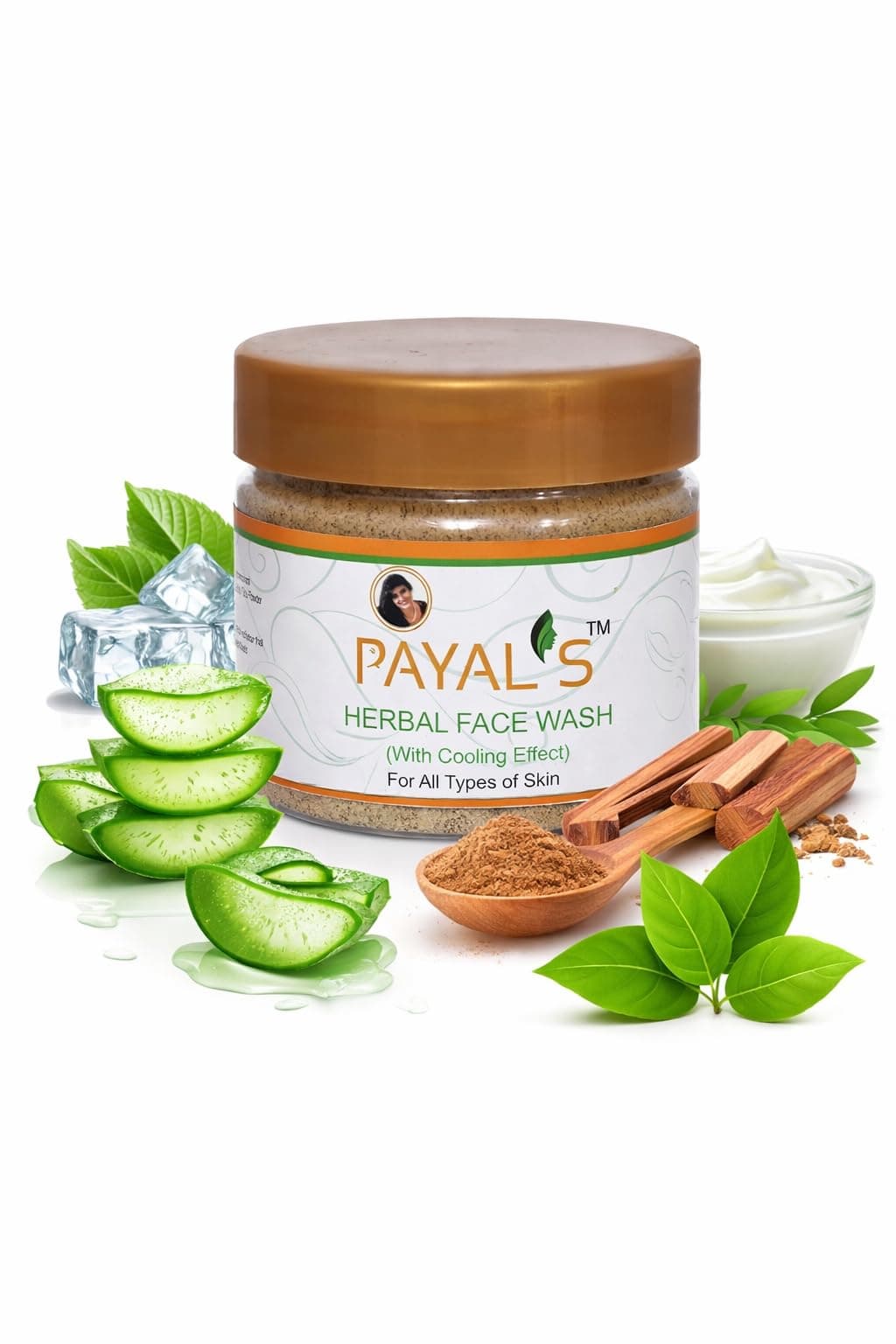 PAYAL'S Herbal Face Wash | Gentle Daily Cleanser for Deep Cleansing, Oil Control & Glowing Skin | Herbal & Chemical-Free | For Men & Women | 150g