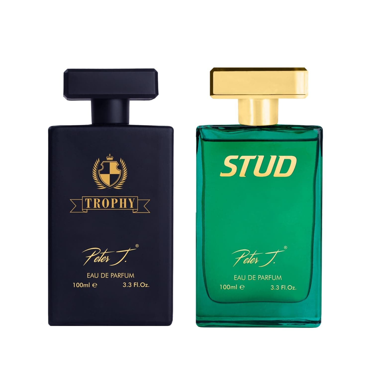 Peter J Stud and Trophy 100ml x 2 Unisex Perfume | Luxury Eau De Parfum Premium Long Lasting Fragrance Spray | Gift for Men & Women | Features notes of vetiver, leather, oakmoss, and fresh scents